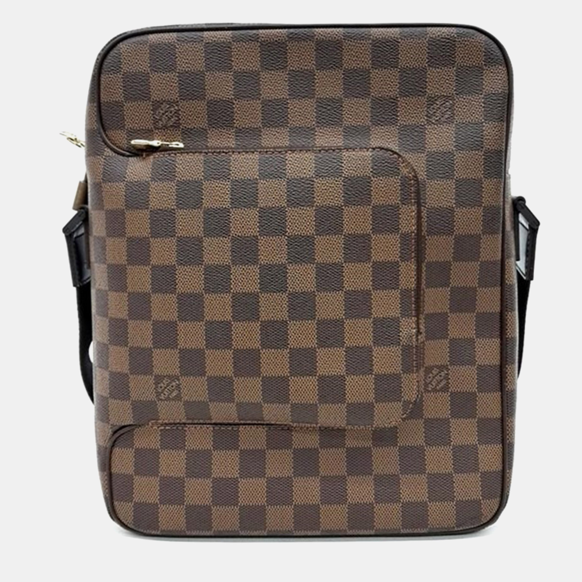 Pre-owned Louis Vuitton Damier Olave Mm Bag In Brown