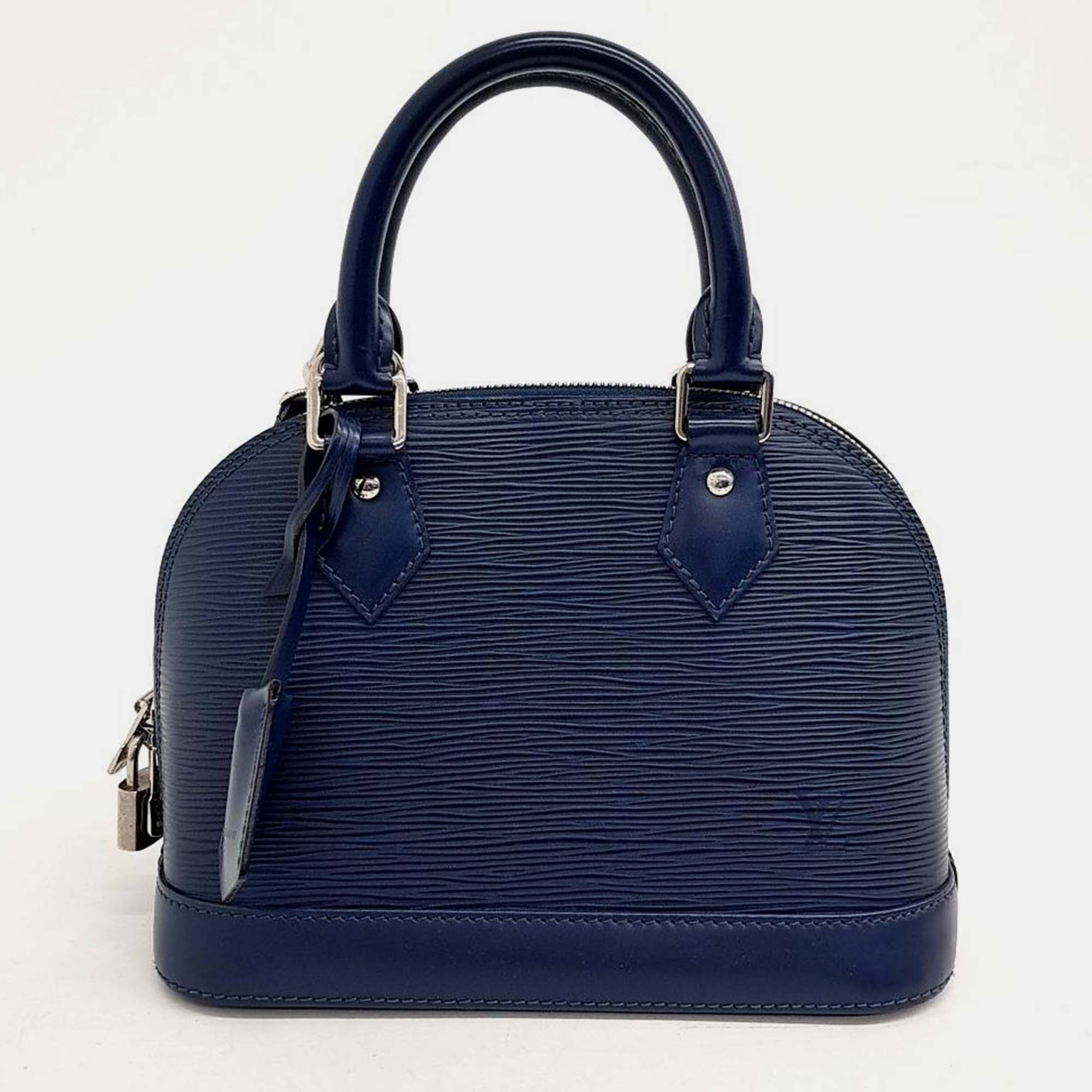 Pre-owned Louis Vuitton Epi Alma Bb Bag In Navy Blue