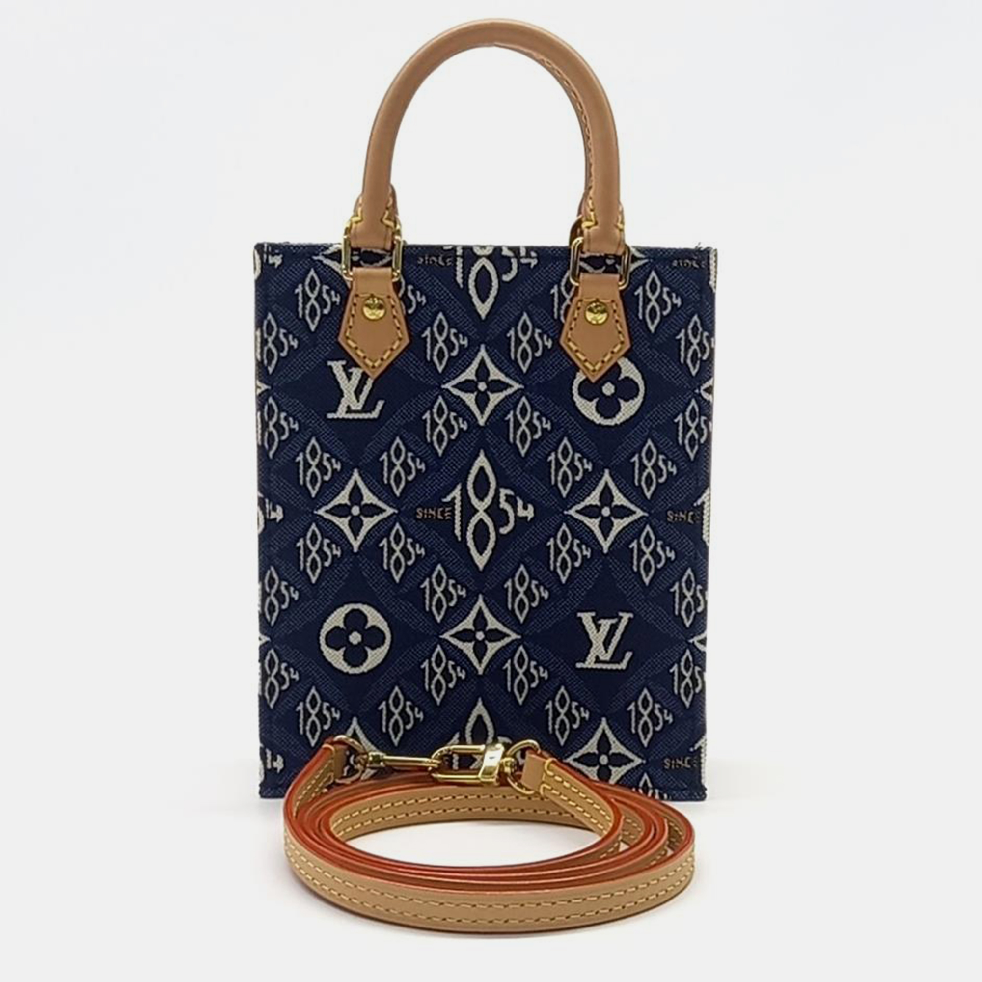 Pre-owned Louis Vuitton 1854 Petite Sockpla Bag In Navy Blue