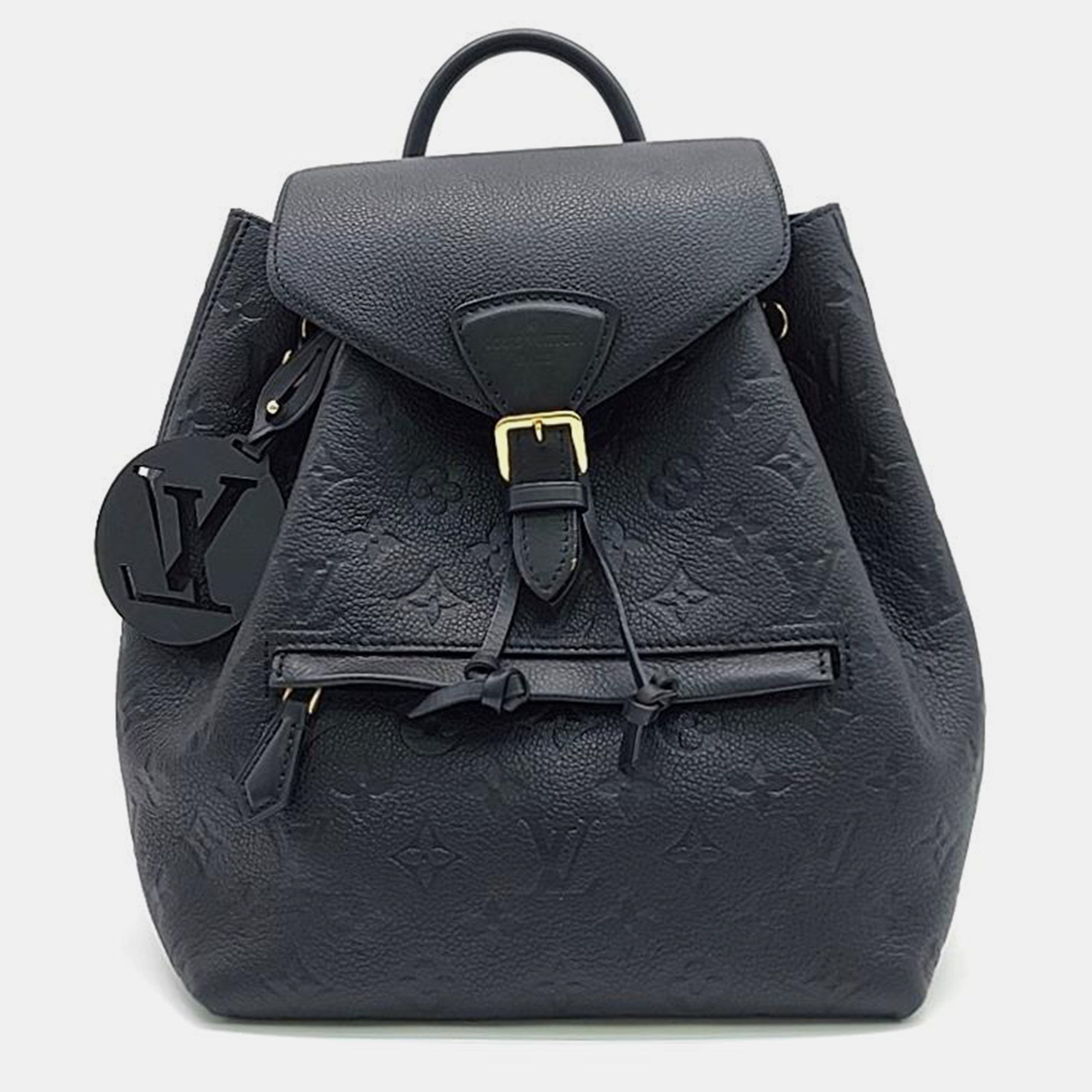 Pre-owned Louis Vuitton Empreinte Montsouri Pm Bag In Black