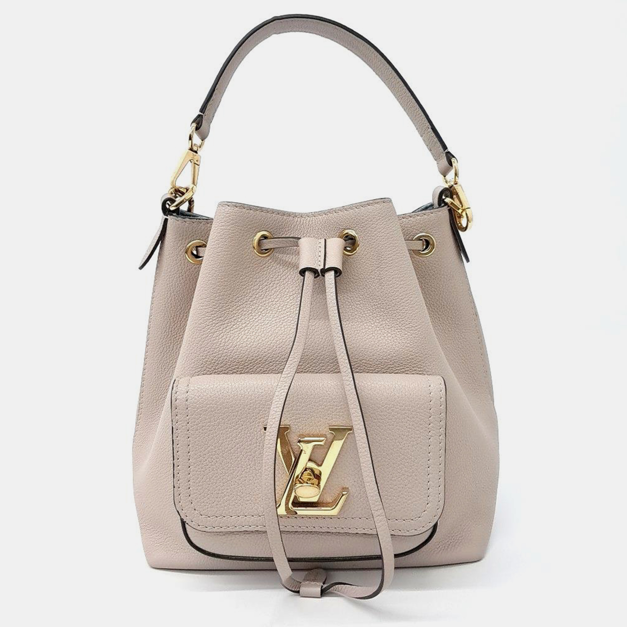 Pre-owned Louis Vuitton Lock Me Bucket Bag In Beige