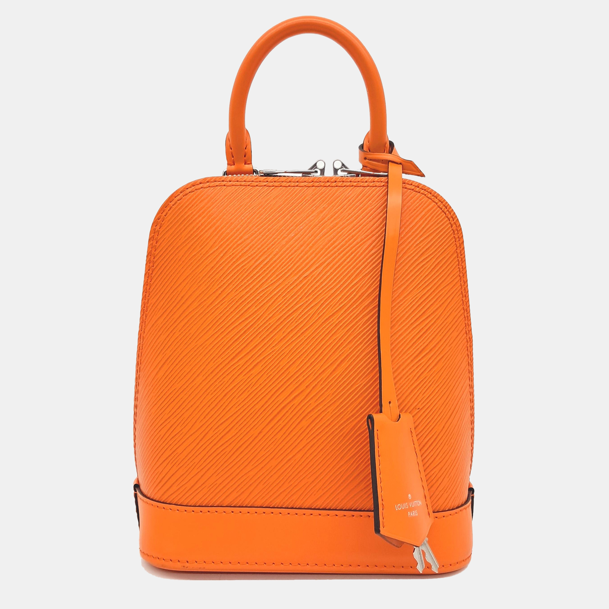 Pre-owned Louis Vuitton Epi Alma Backpack In Orange