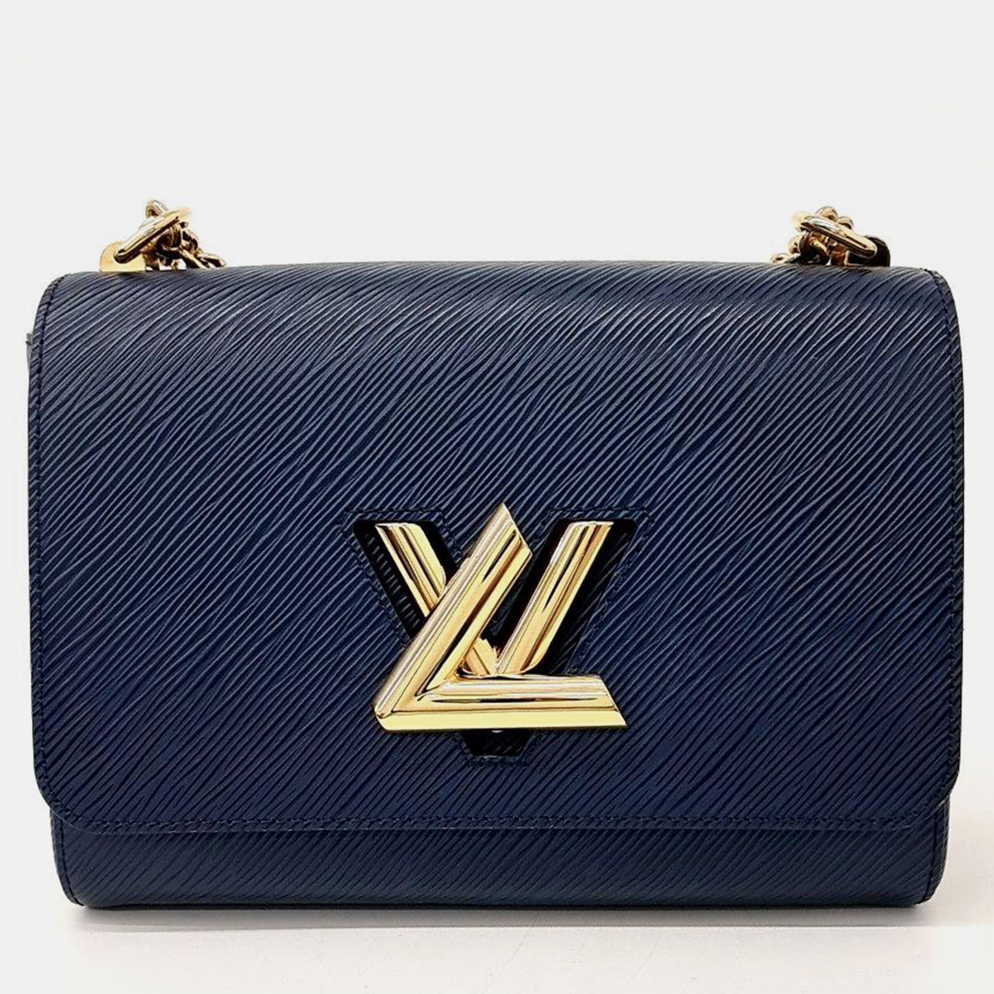 Pre-owned Louis Vuitton Epi Twist Mm Bag In Navy Blue