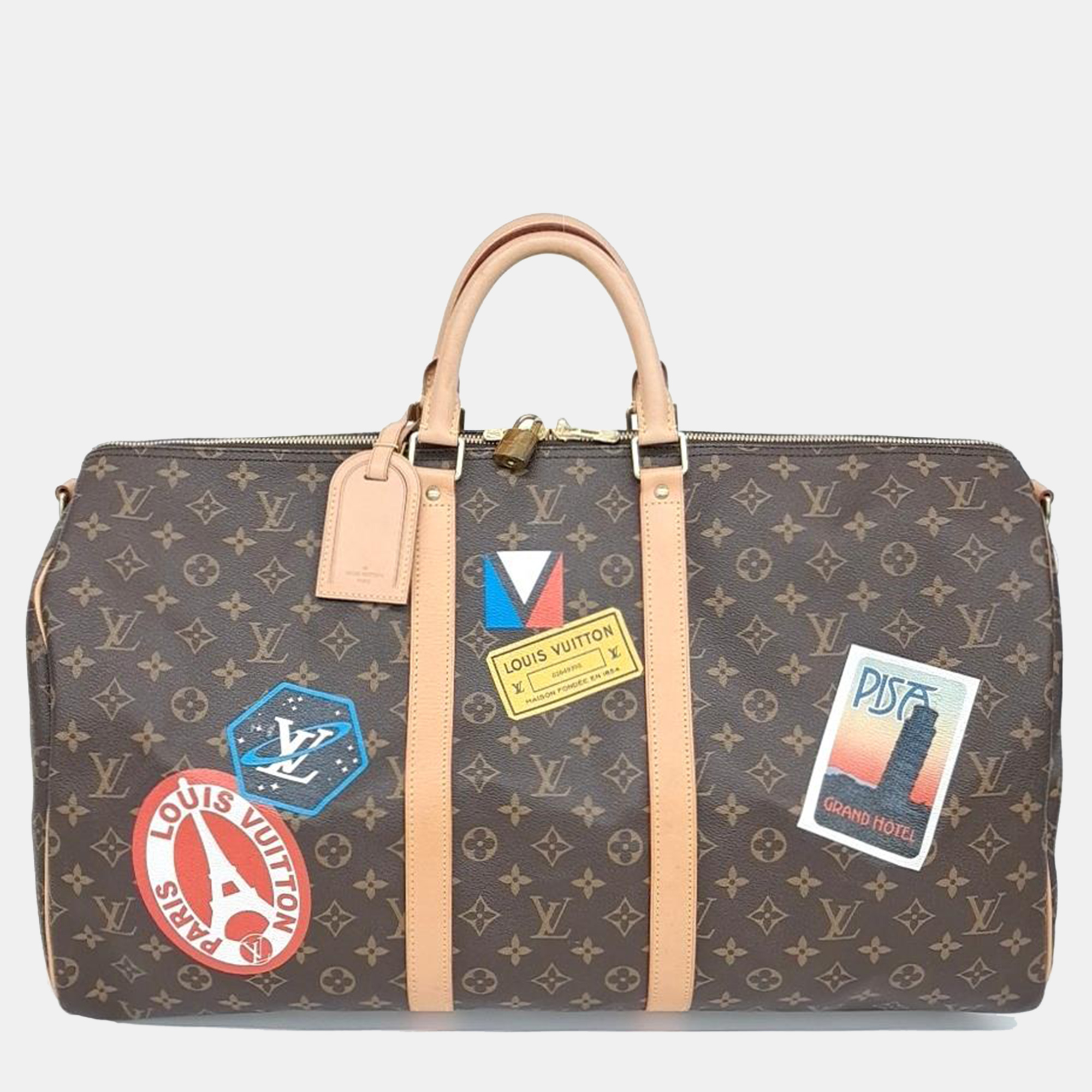 

Louis Vuitton World Tour Bandouliere Keepall 55 Bag, Brown