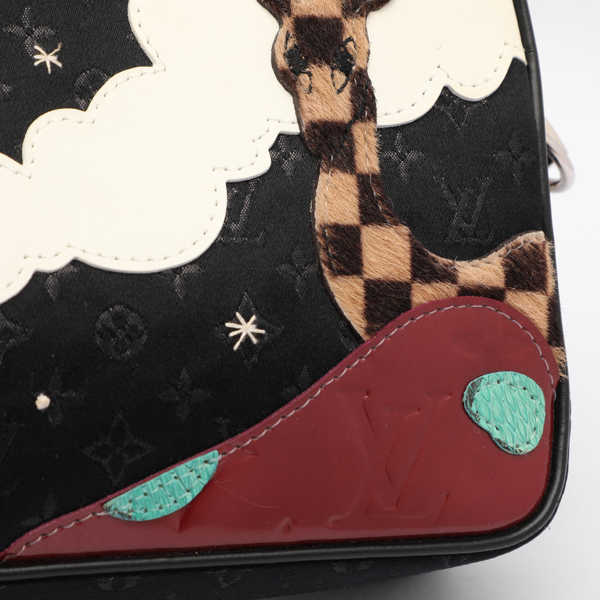 Louis Vuitton Black Monogram Satin Conte De Fees Pochette Bag 