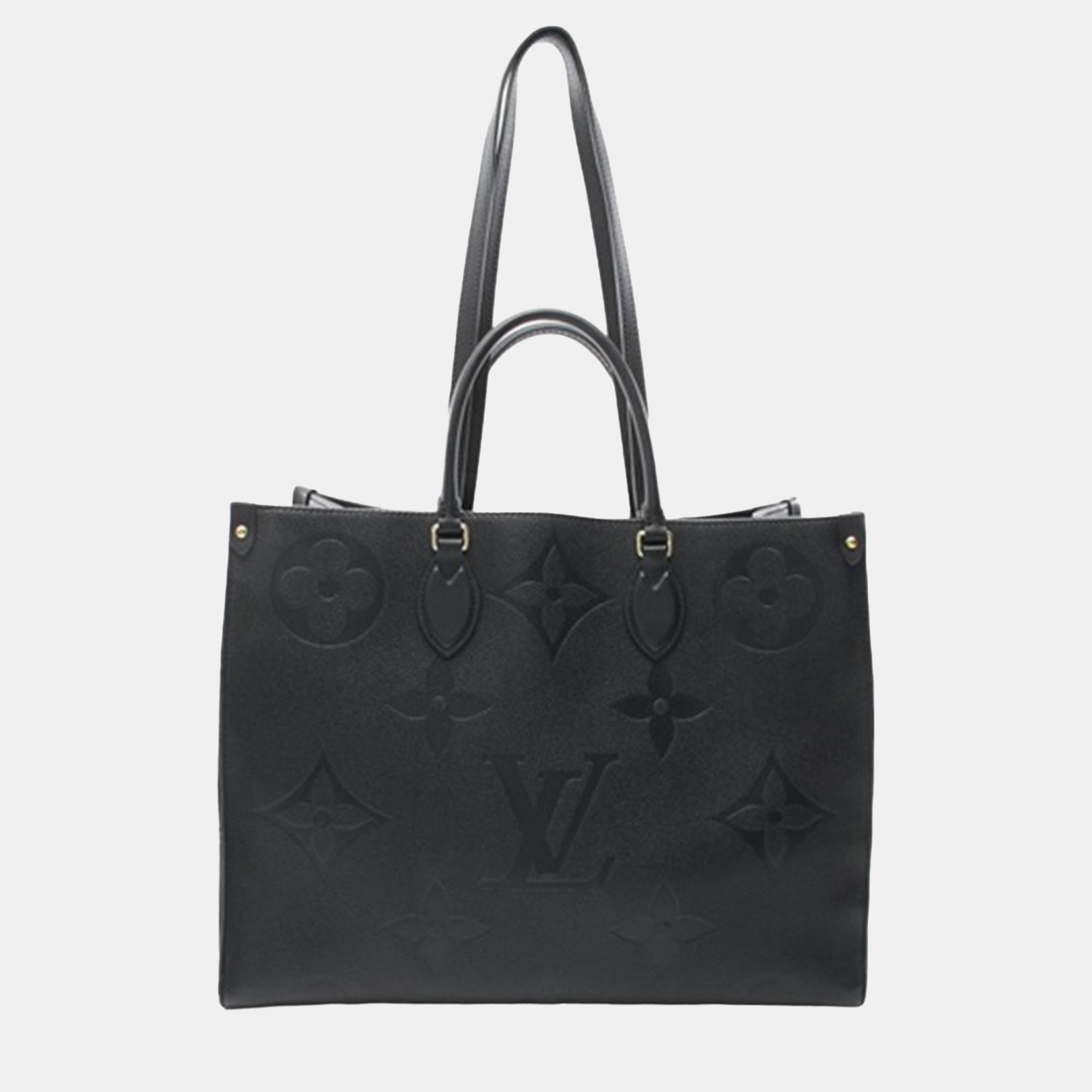 

Louis Vuitton Black Monogram Empreinte Leather Onthego GM Tote Bag