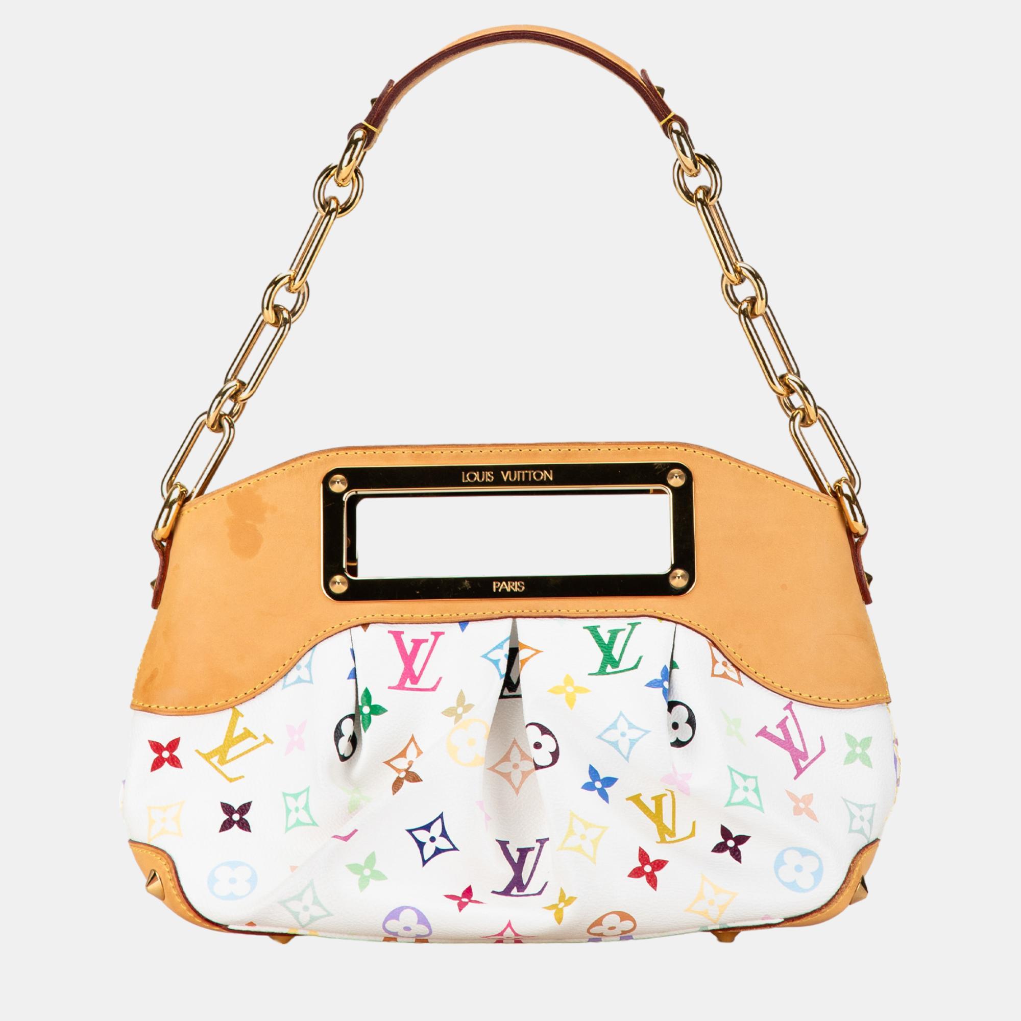 

Louis Vuitton White Monogram Multicolore Judy PM