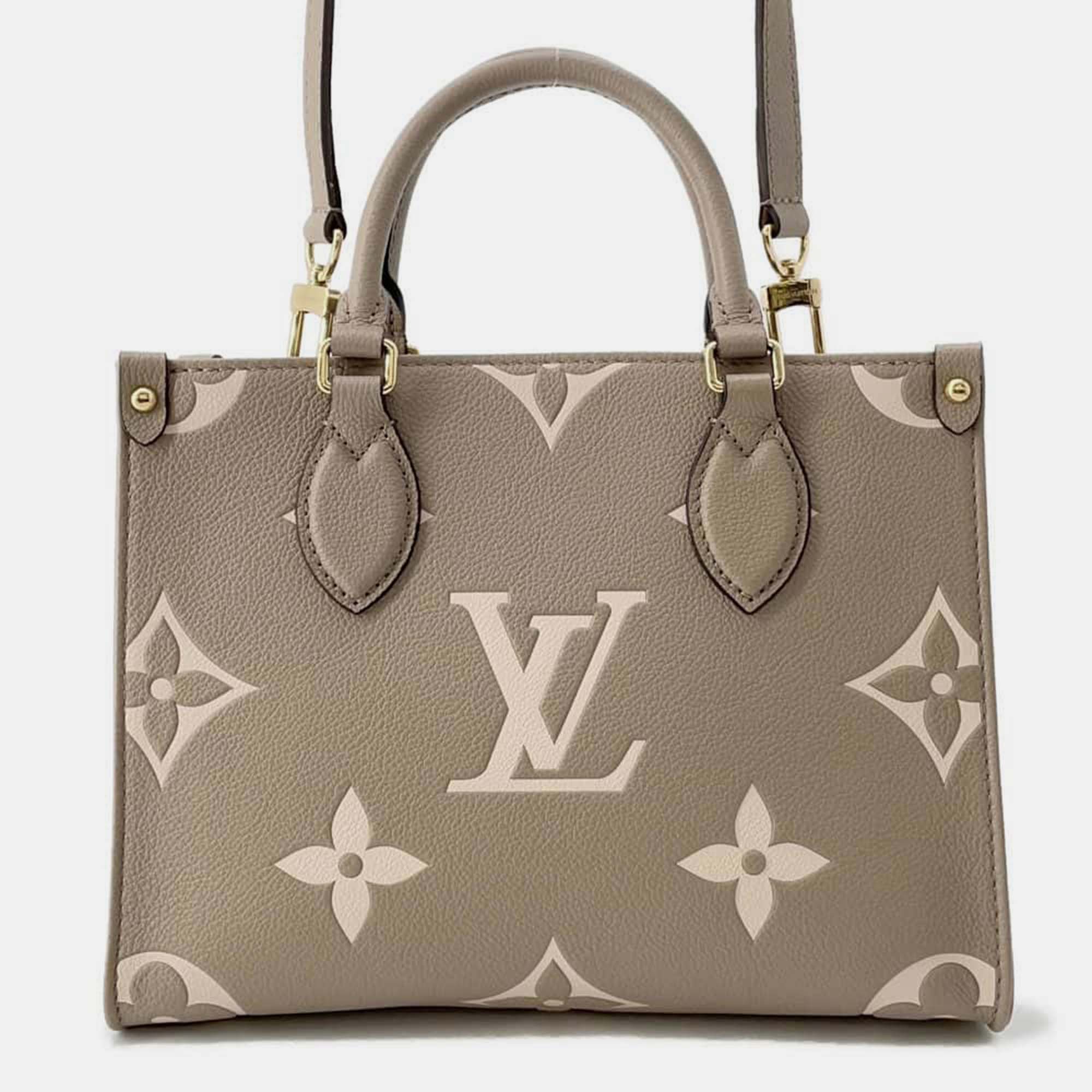 

Louis Vuitton Tourterelle Monogram Empreinte Leather Leather  Onthego Tote Bag, Beige