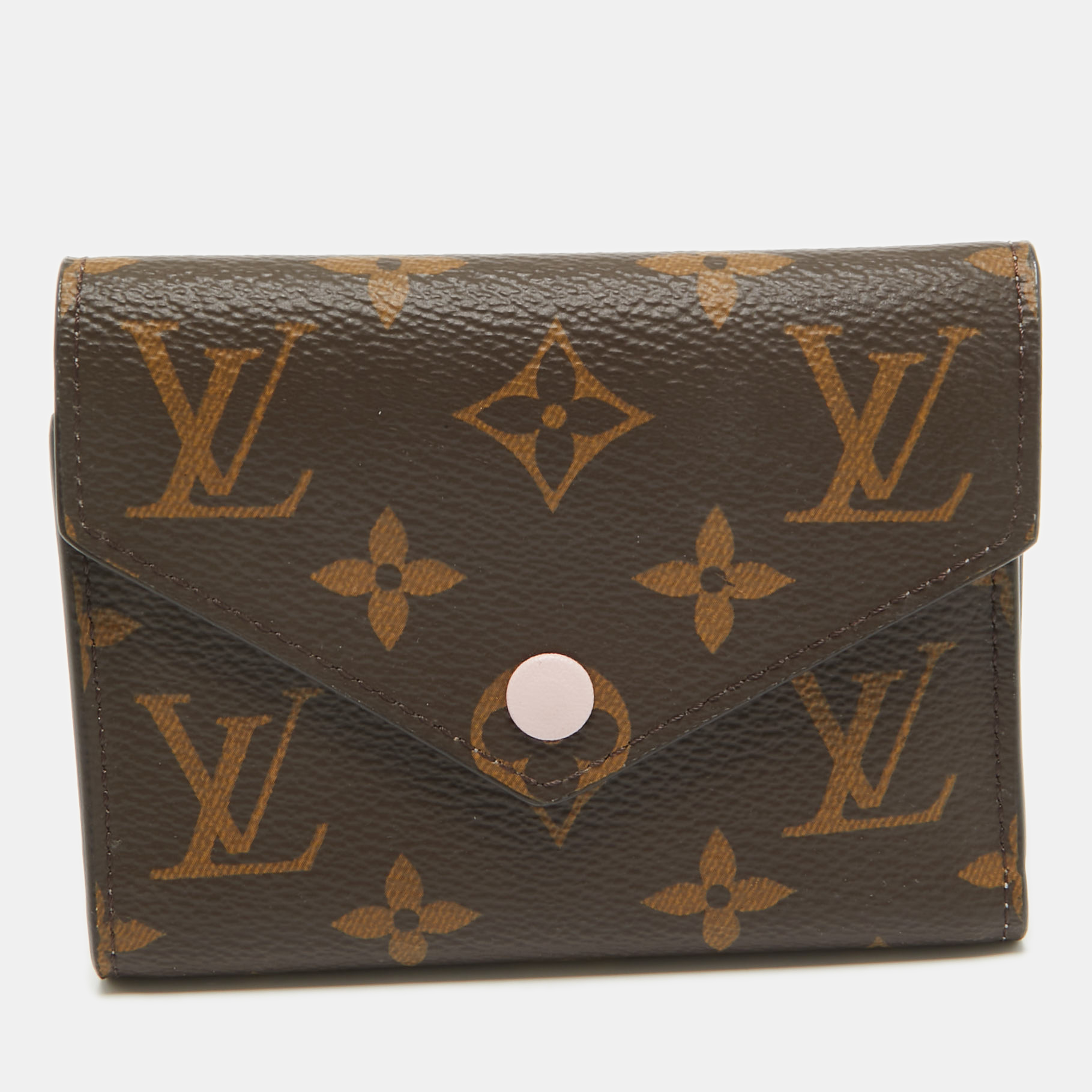 Pre-owned Louis Vuitton Monogram Canvas Victorine Wallet In Brown