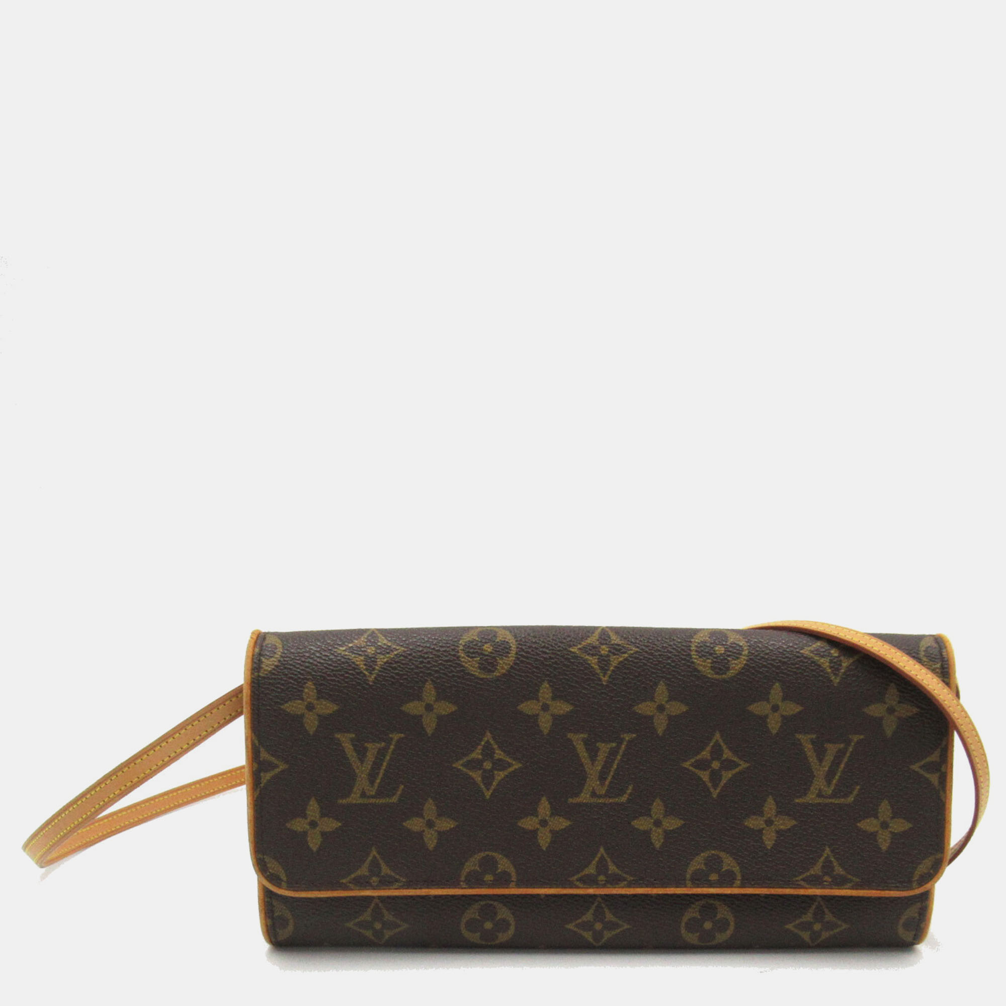 

Louis Vuitton Brown Canvas Pochette Twin GM Shoulder Bag