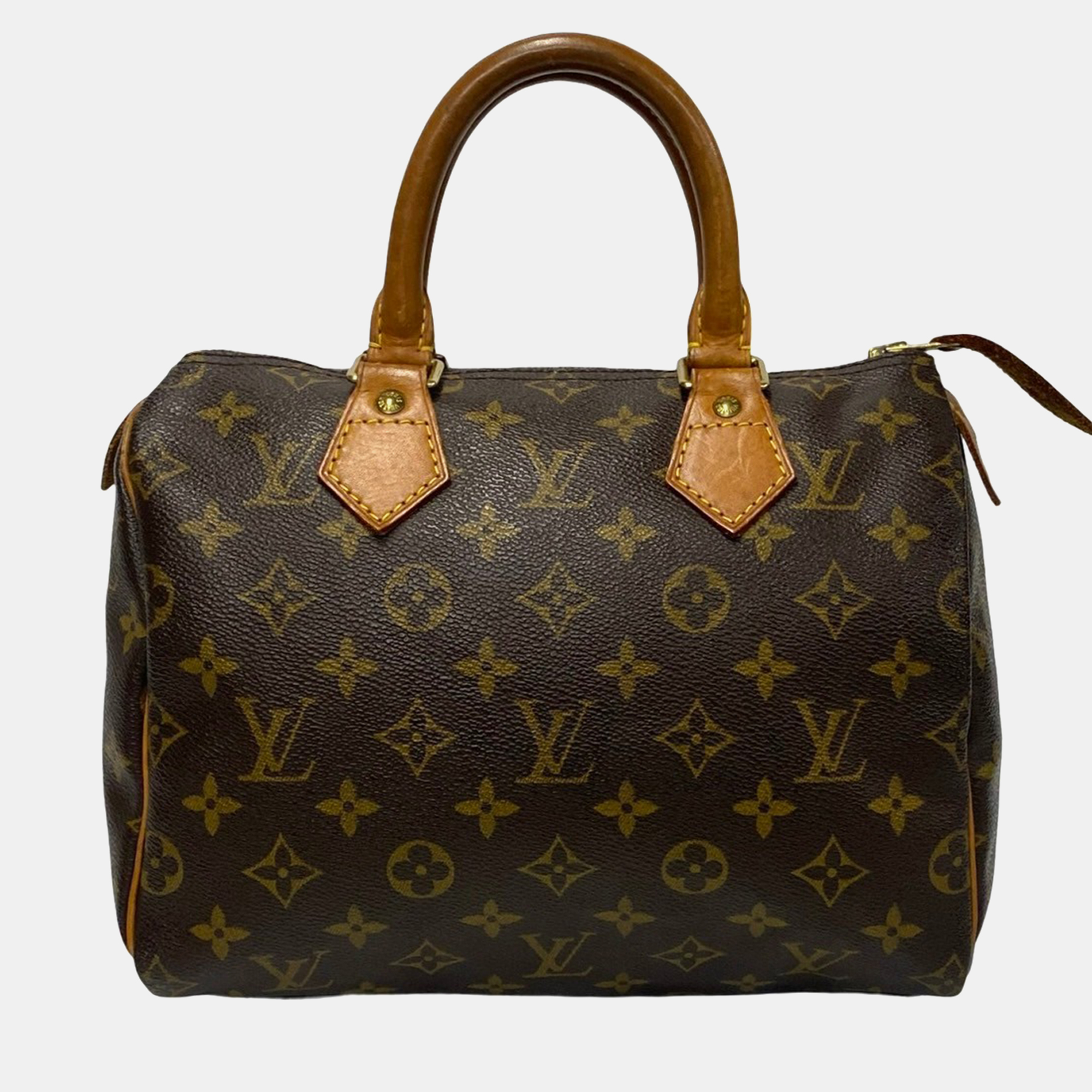 Pre-owned Louis Vuitton Brown Canvas Speedy 25 Satchel Bag