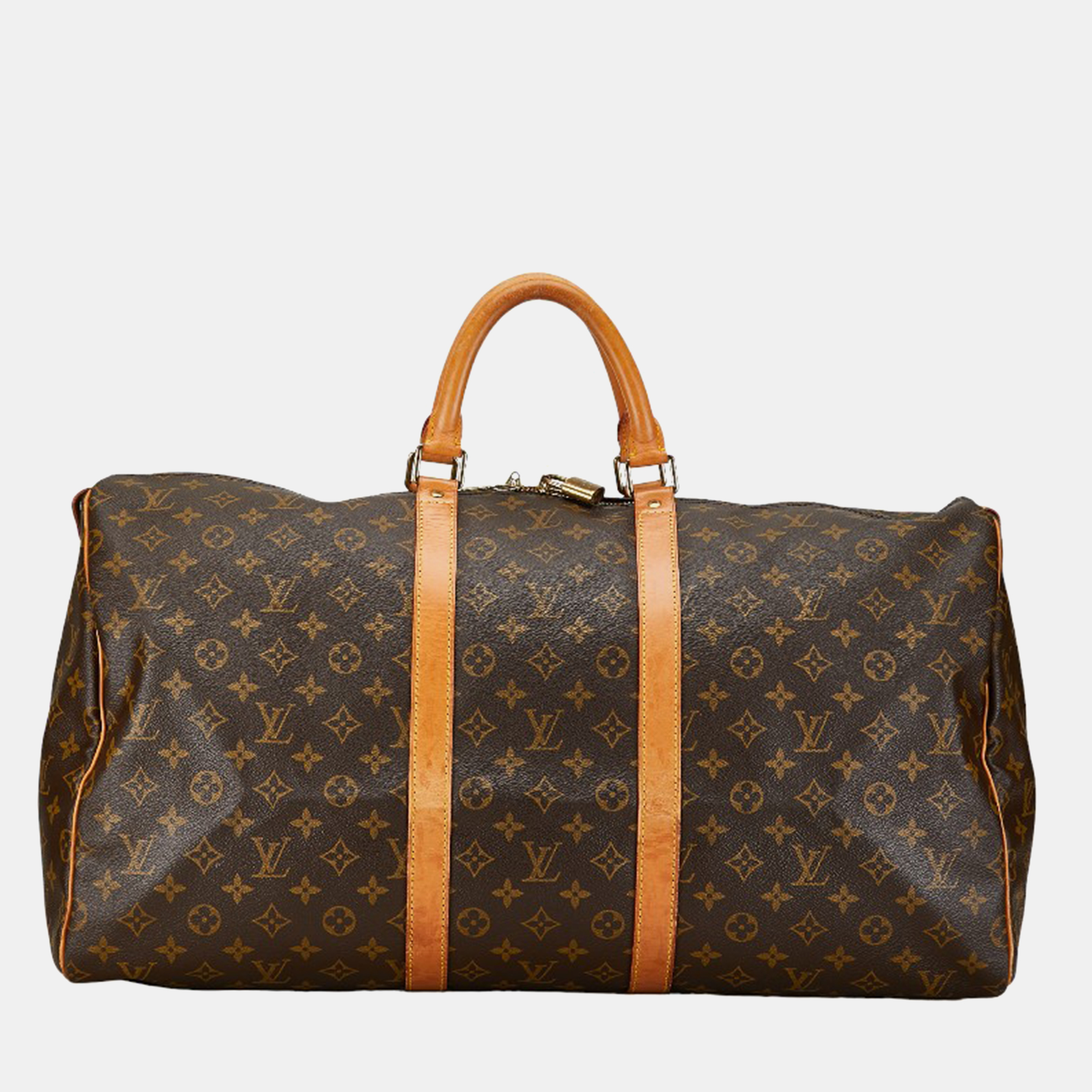 

Louis Vuitton Brown Canvas Keepall 55 Travel Duffel Bag