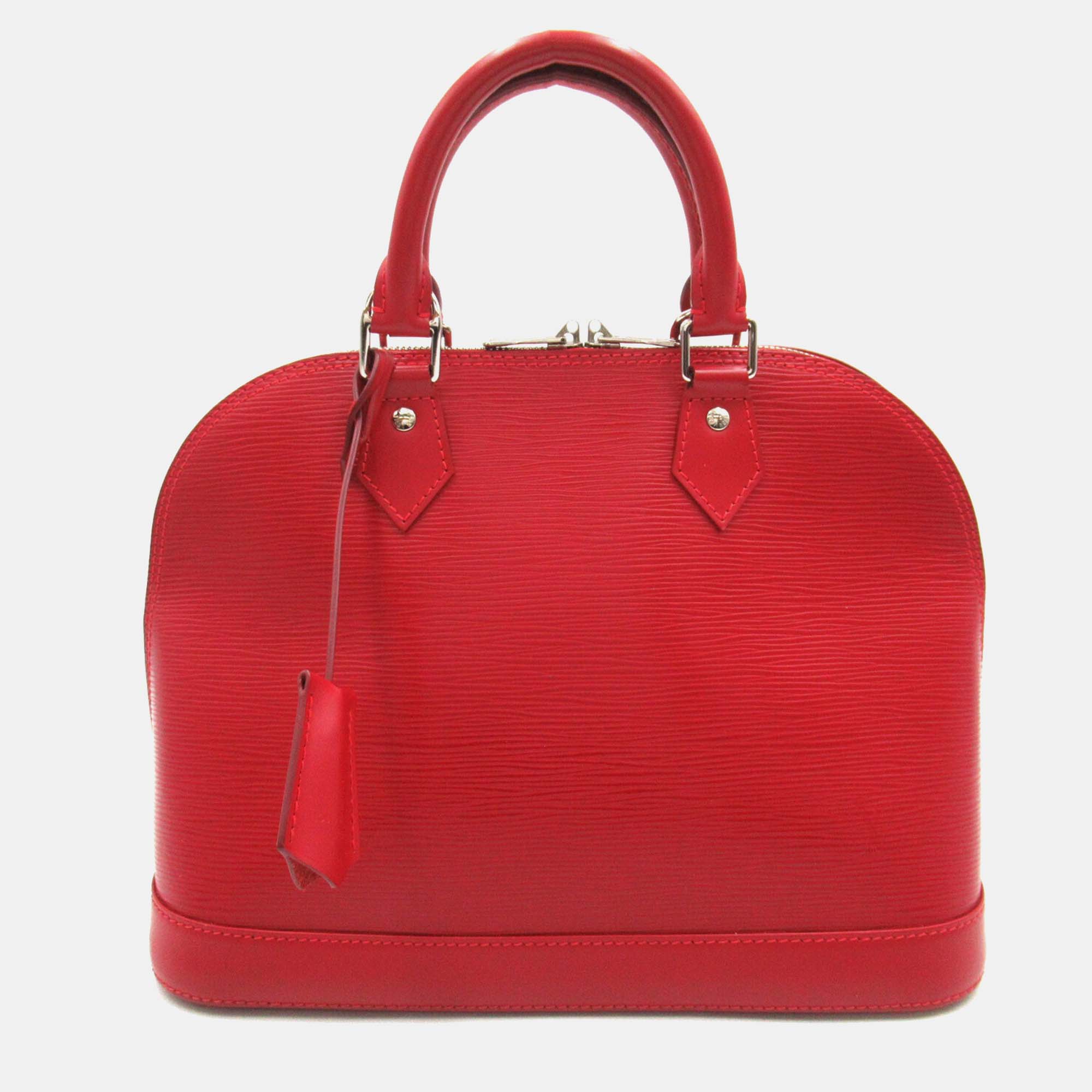 

Louis Vuitton Red Leather Alma PM Satchel Bag