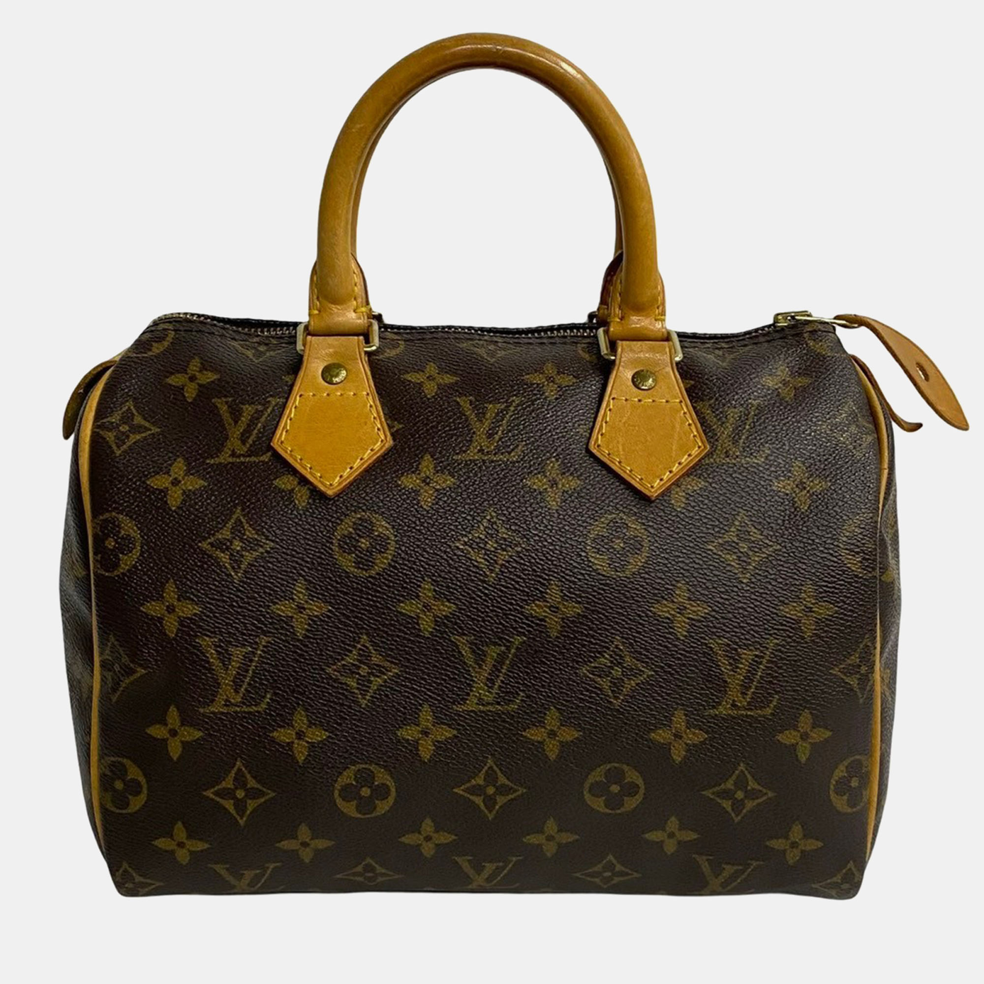 Pre-owned Louis Vuitton Brown Canvas Speedy 25 Satchel Bag