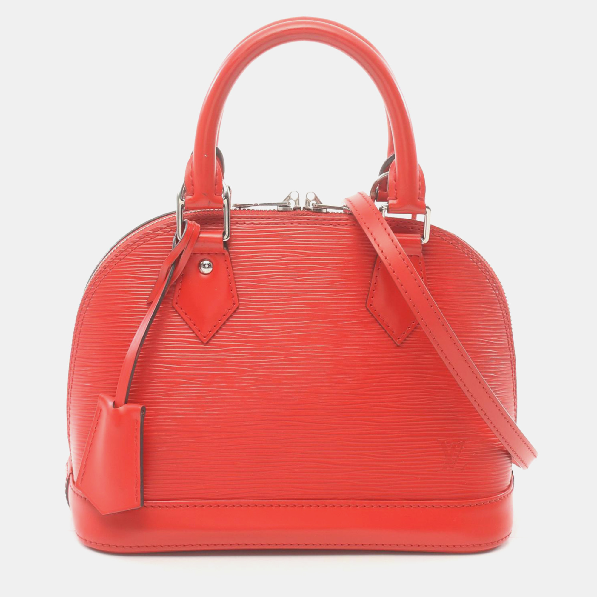 

Louis Vuitton Red Leather BB Alma Satchel Bag