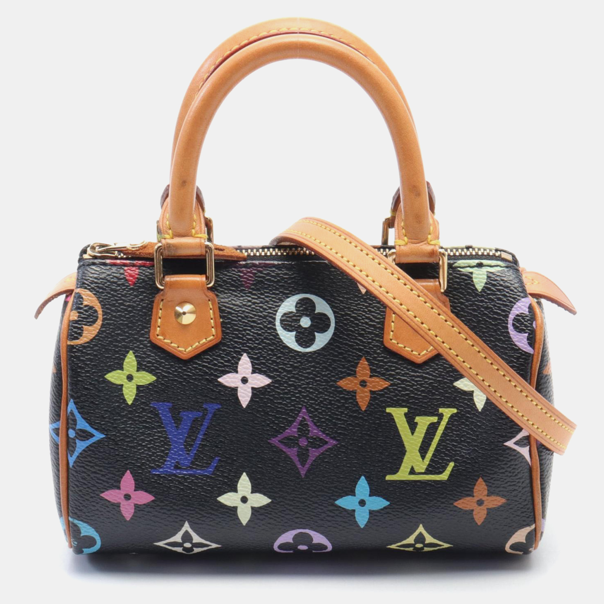 

Louis Vuitton Black Canvas Monogram Multicolore Mini Speedy Bandouliere Satchel Bag