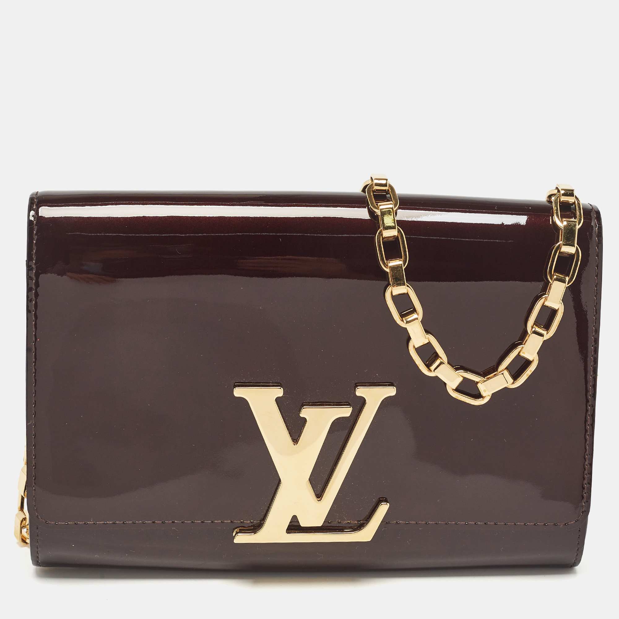 

Louis Vuitton Amarante Vernis Chain Louise MM Bag, Burgundy