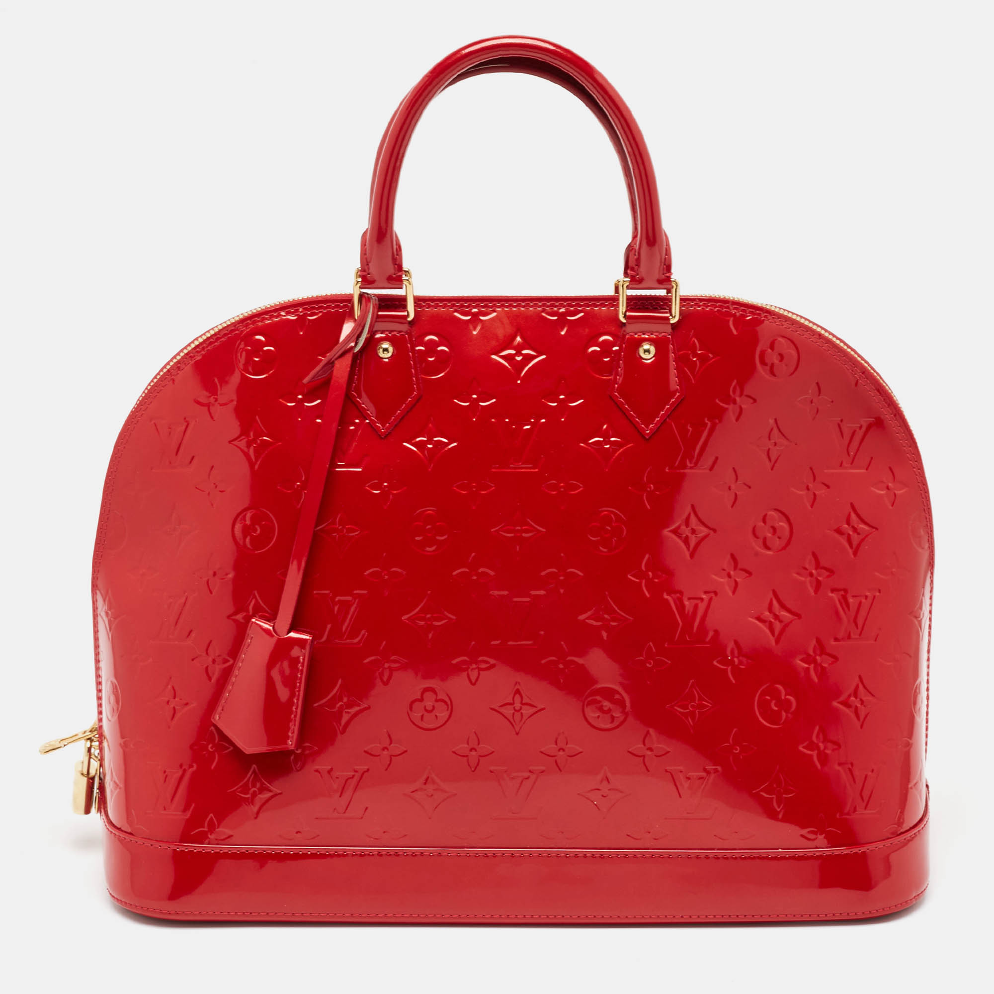 

Louis Vuitton Pomme D’amour Monogram Vernis Alma GM Bag, Red