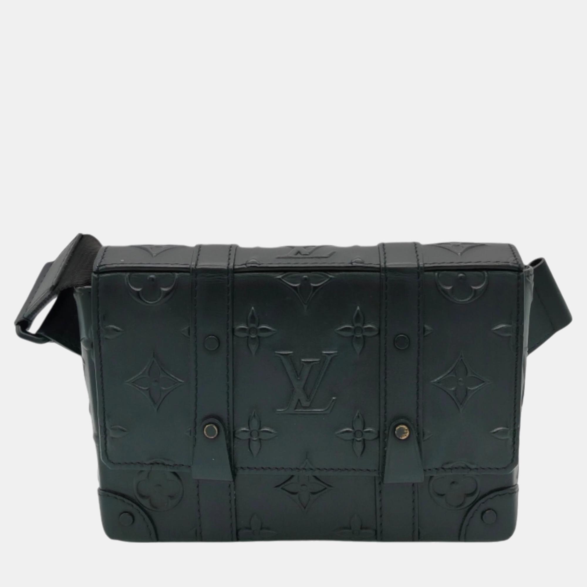 

Louis Vuitton Black Monogram Seal Leather Trunk Slingbag