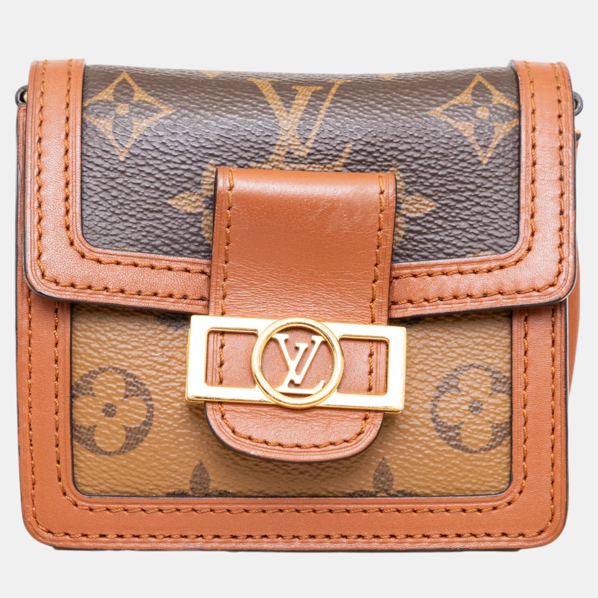 

Louis Vuitton Brown Monogram Micro Dauphine Shoulder Bag