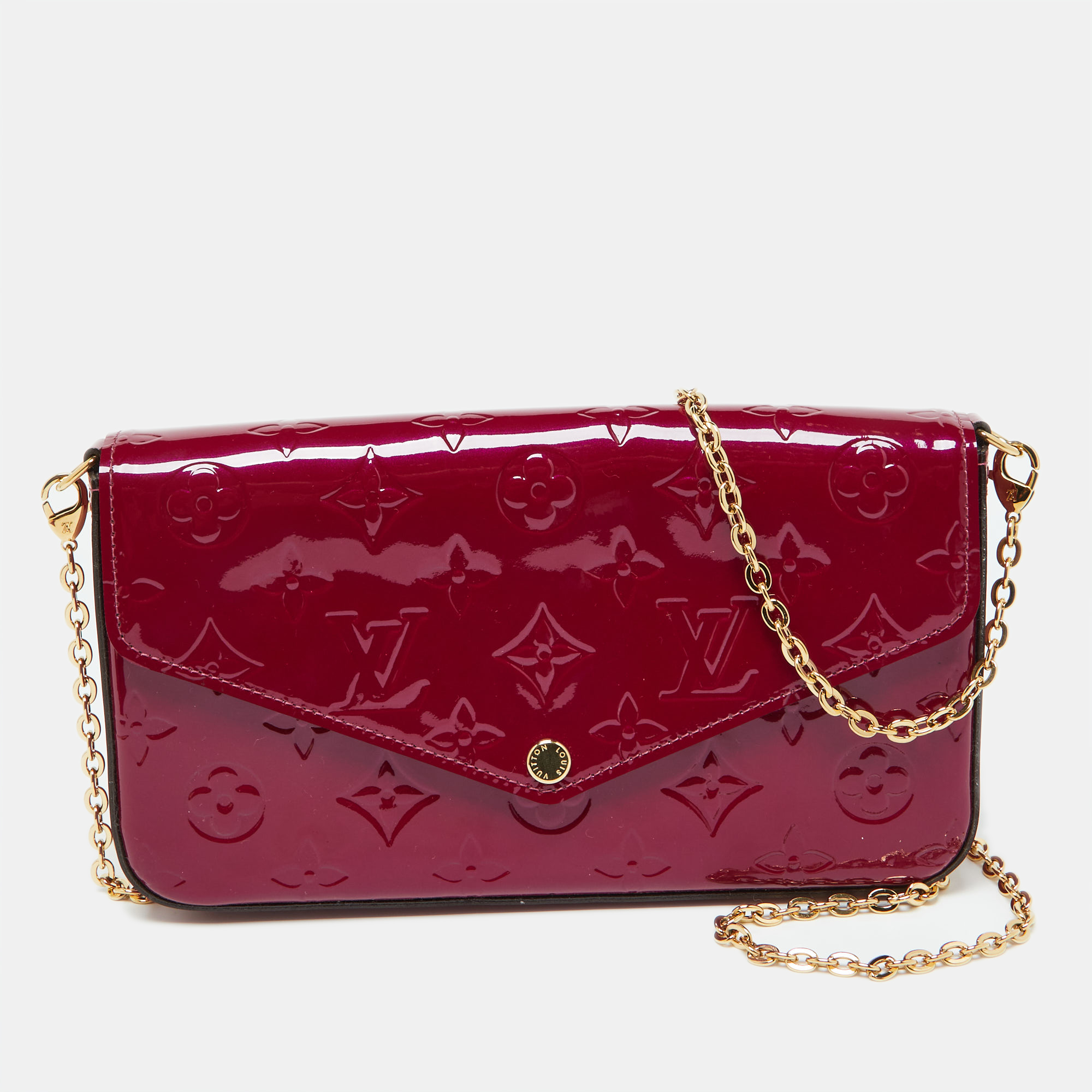 

Louis Vuitton Indian Rose Monogram Vernis Pochette Felicie Bag, Pink