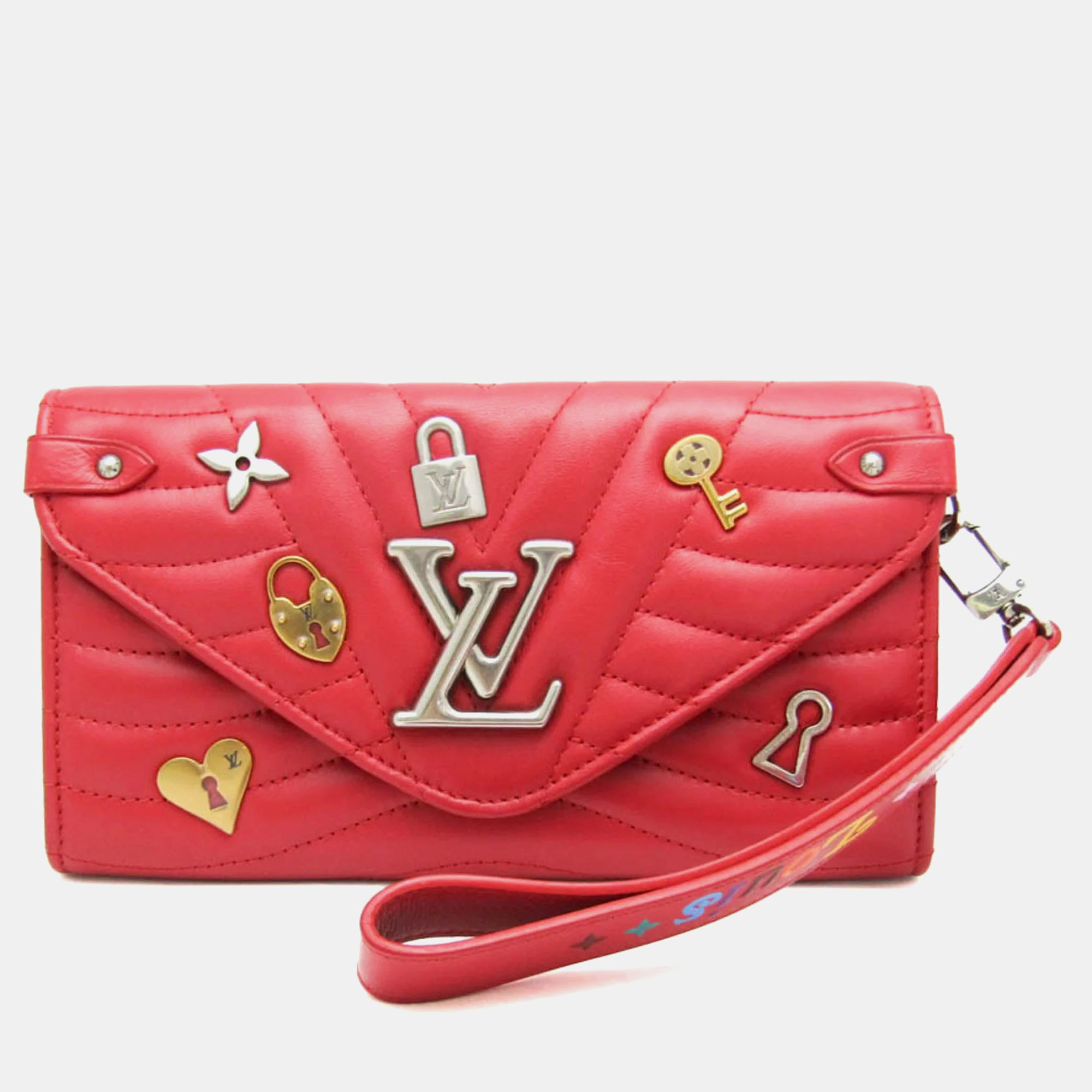 

Louis Vuitton Red Leather New Wave Long Wallet