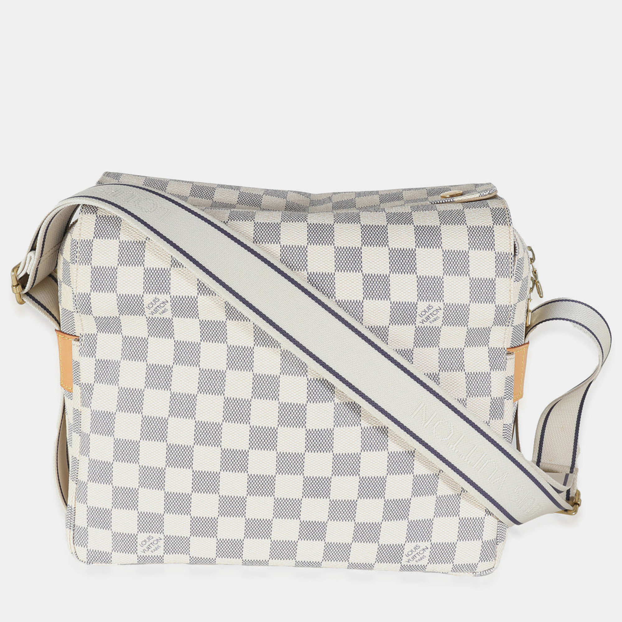 

Louis Vuitton White Damier Azur Canvas Naviglio Messenger Bag