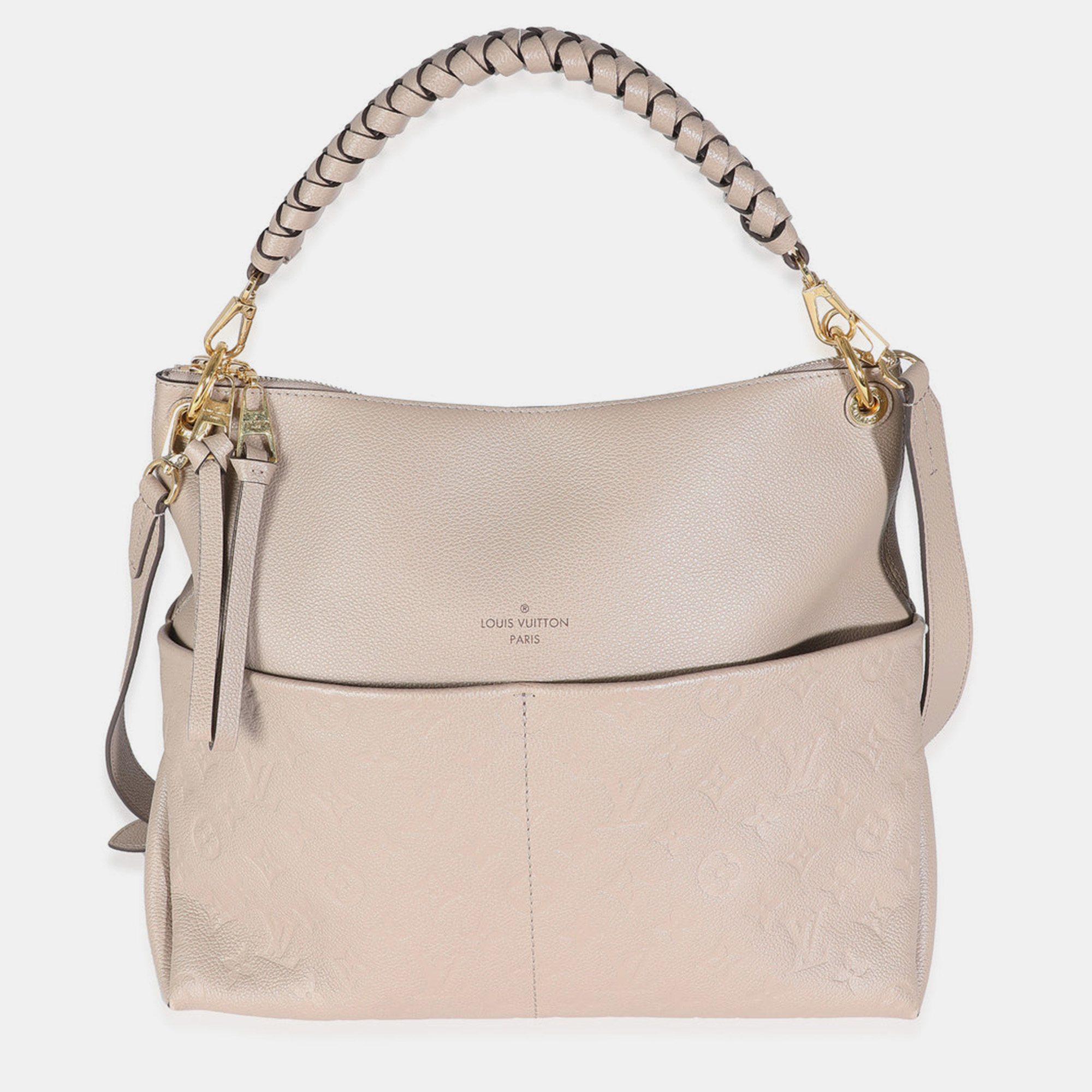 

Louis Vuitton Turtledove Monogram Empreinte Leather Maida Hobo Bag, Beige