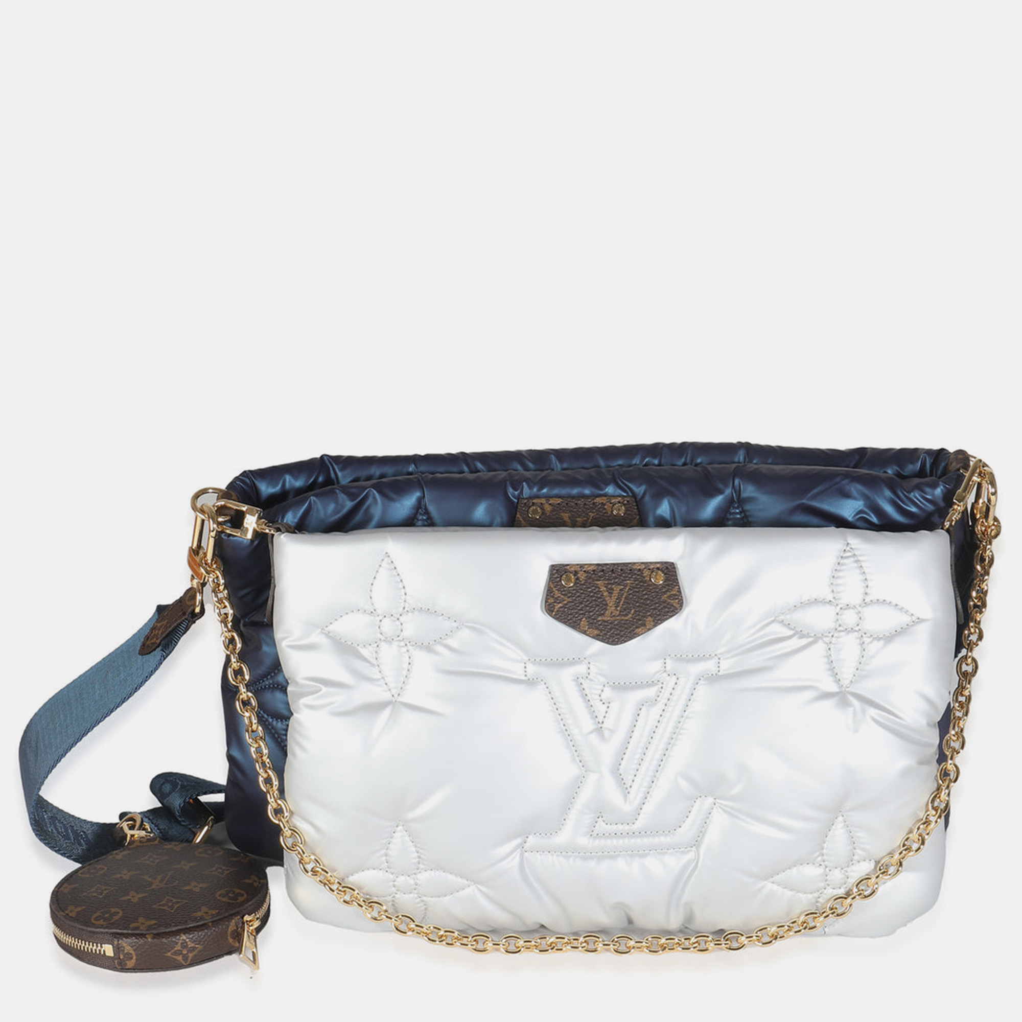 

Louis Vuitton Navy Blue/Silver Econyl Monogram Pillow Maxi Multi Pochette Accessories Shoulder Bag