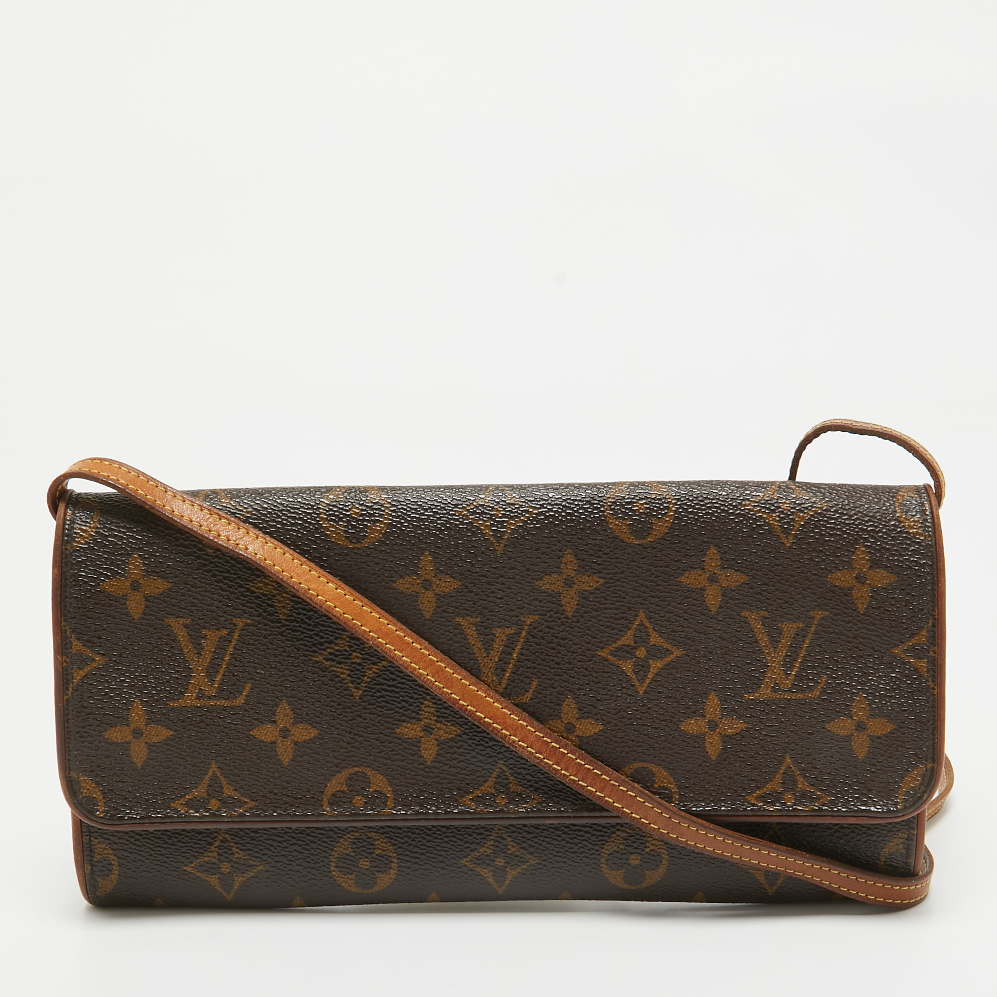 

Louis Vuitton Monogram Canvas Twin Pochette GM Bag, Brown