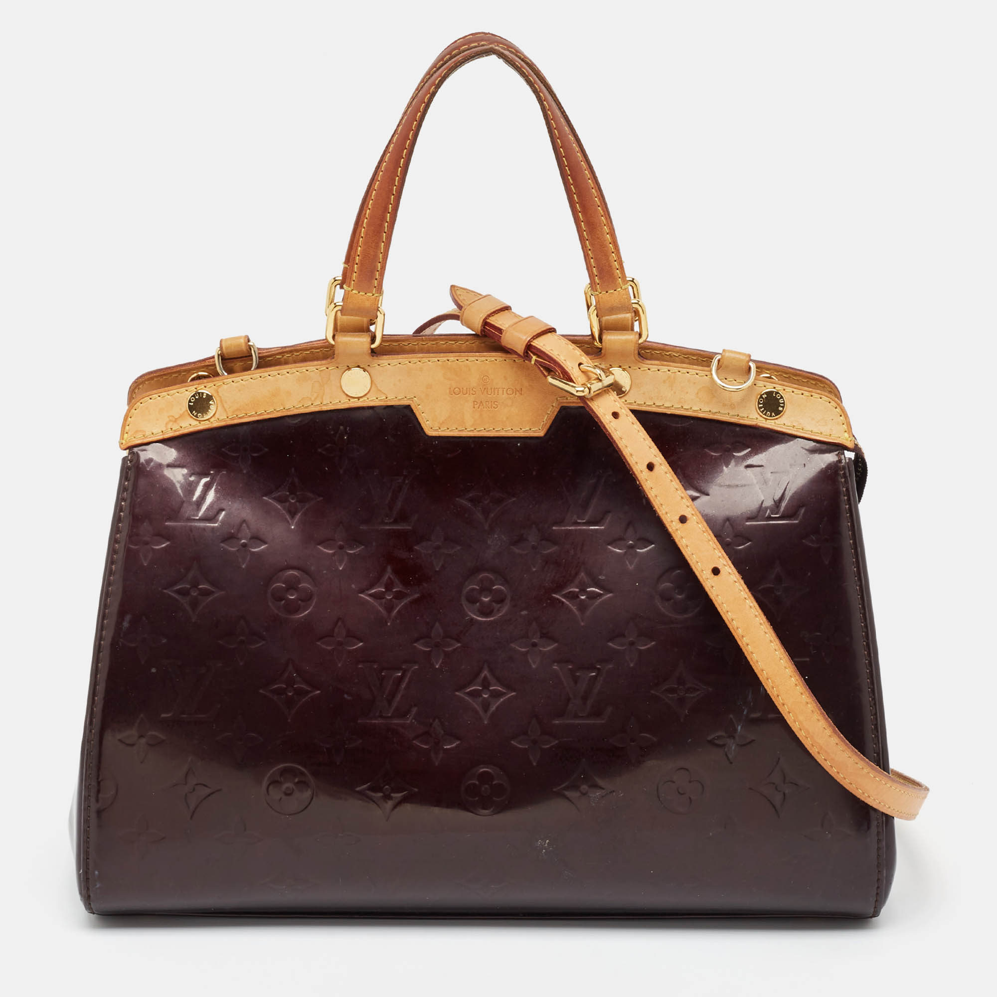 

Louis Vuitton Amarante Monogram Vernis Brea MM Bag, Burgundy