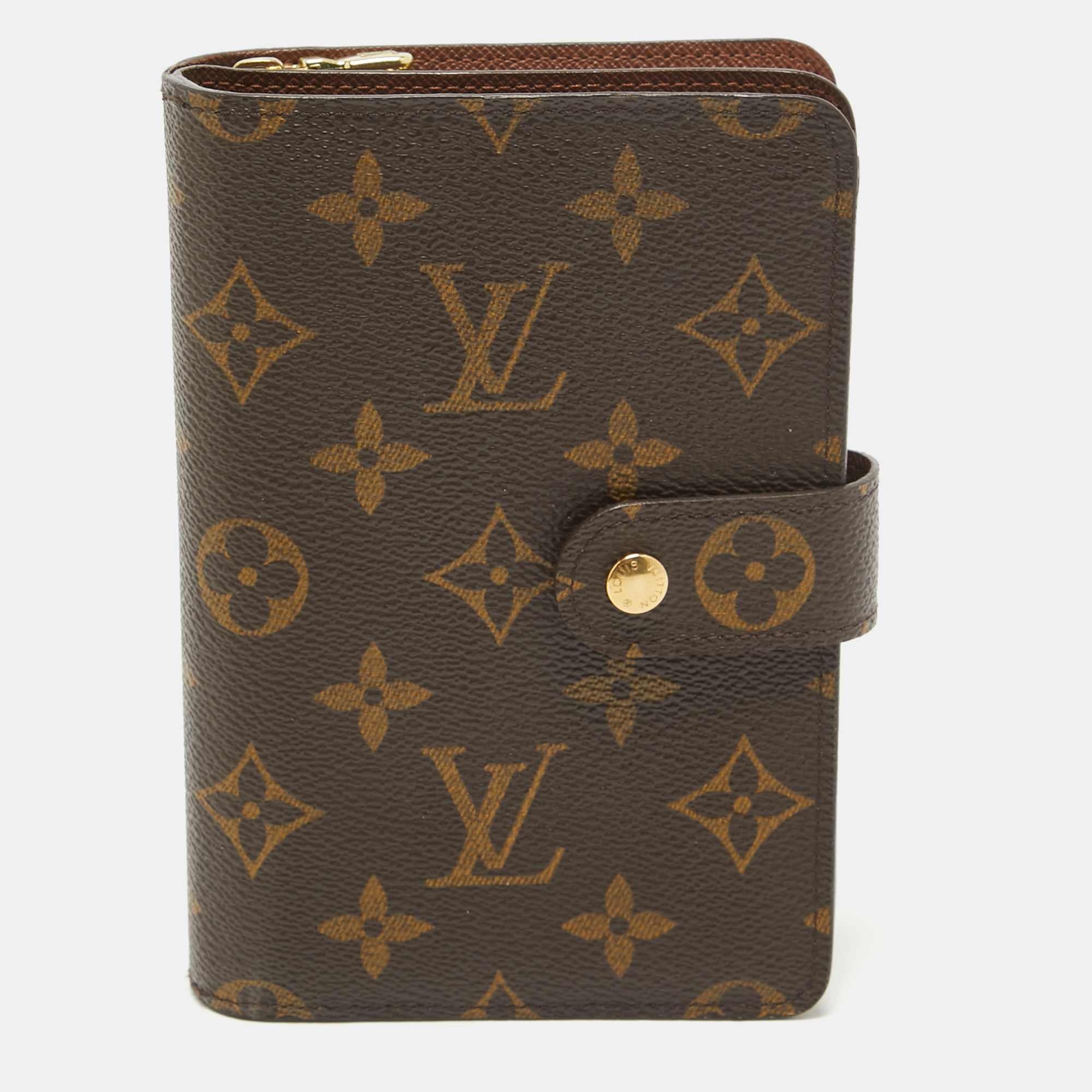 

Louis Vuitton Monogram Canvas Porte Papier Zippe Wallet, Brown