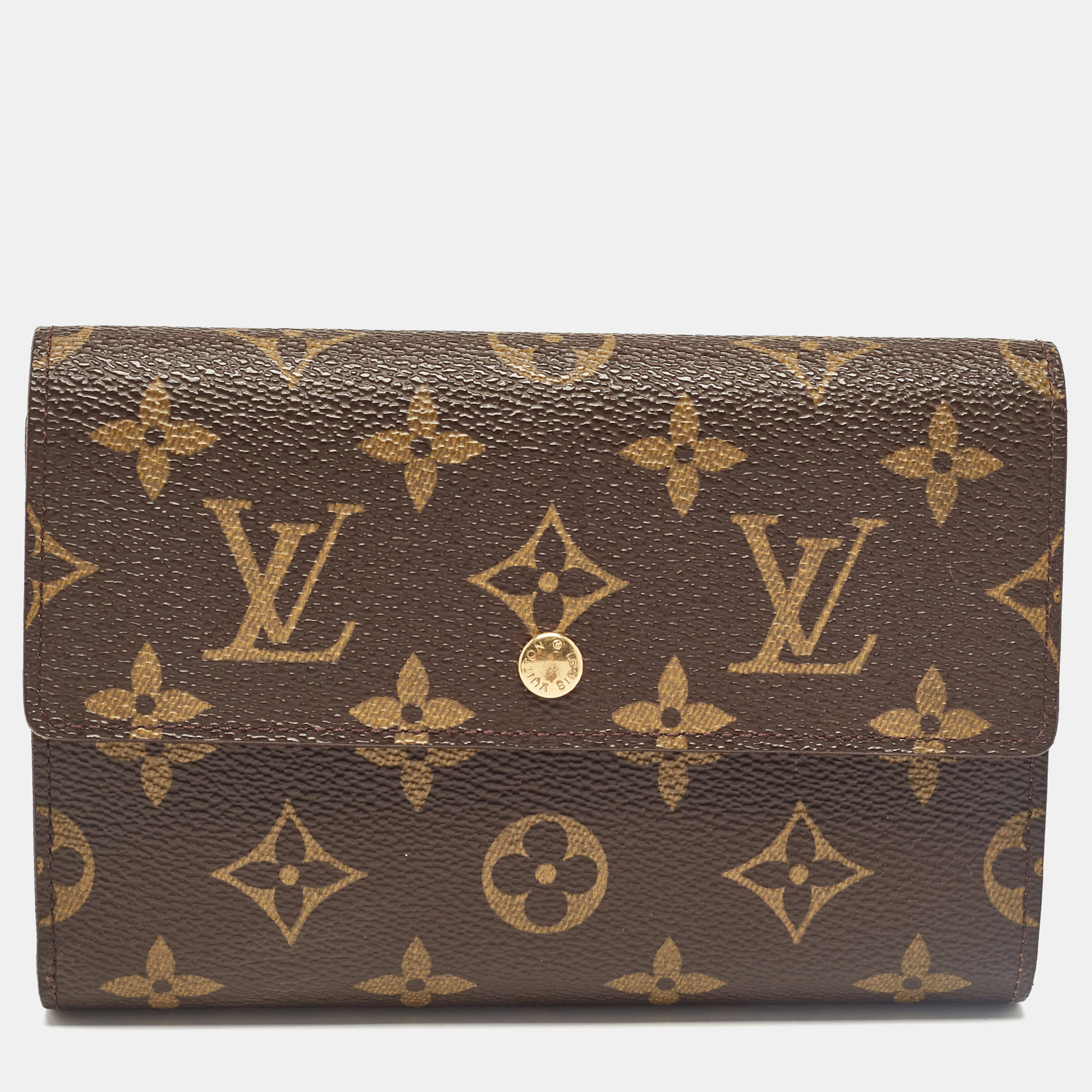 

Louis Vuitton Monogram Canvas Porte Tresor Etui Papier Wallet, Brown