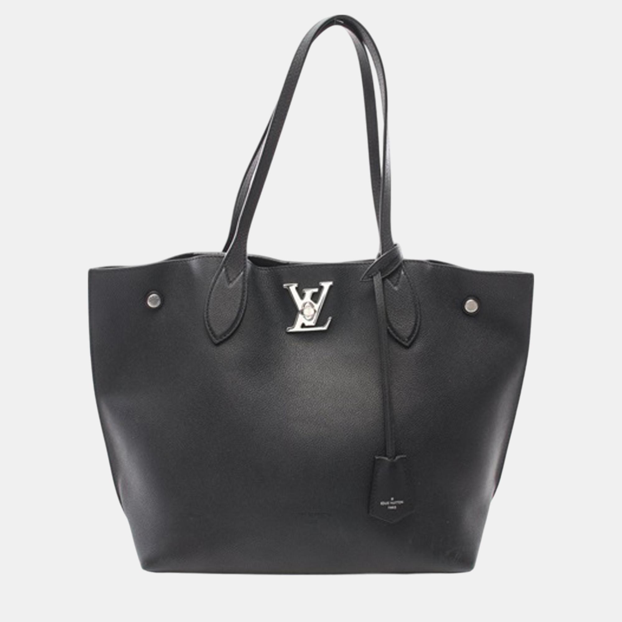 

Louis Vuitton Black Leather Lockme Go Tote Bag