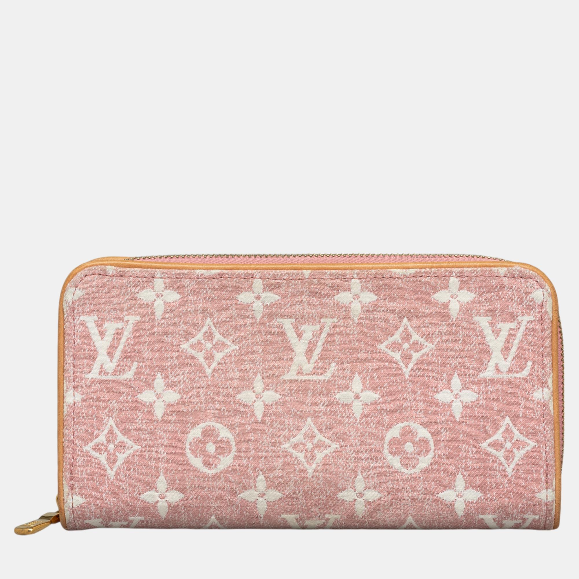 

Louis Vuitton Pink Monogram Denim Jacquard Zippy Wallet