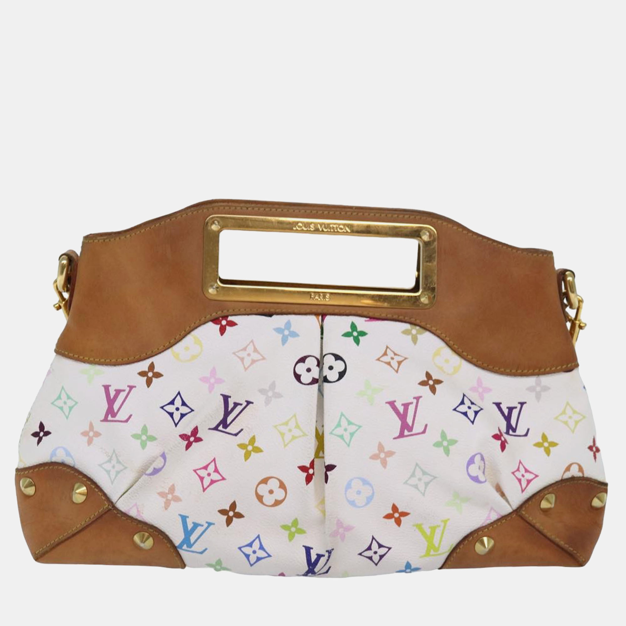 

Louis Vuitton White Monogram Multicolor Canvas Judy Shoulder Bag