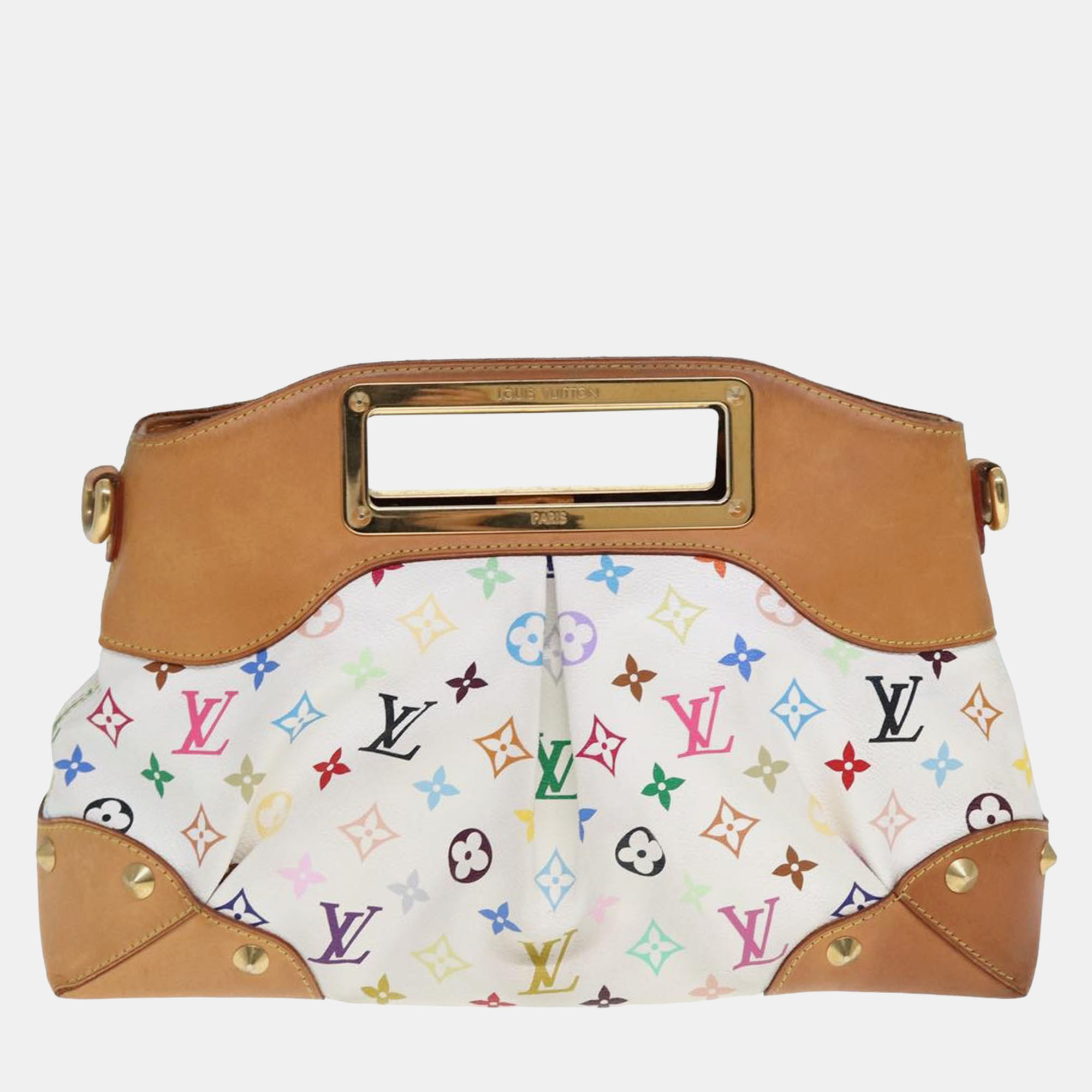 

Louis Vuitton White Monogram Multicolor Canvas Judy Shoulder Bag