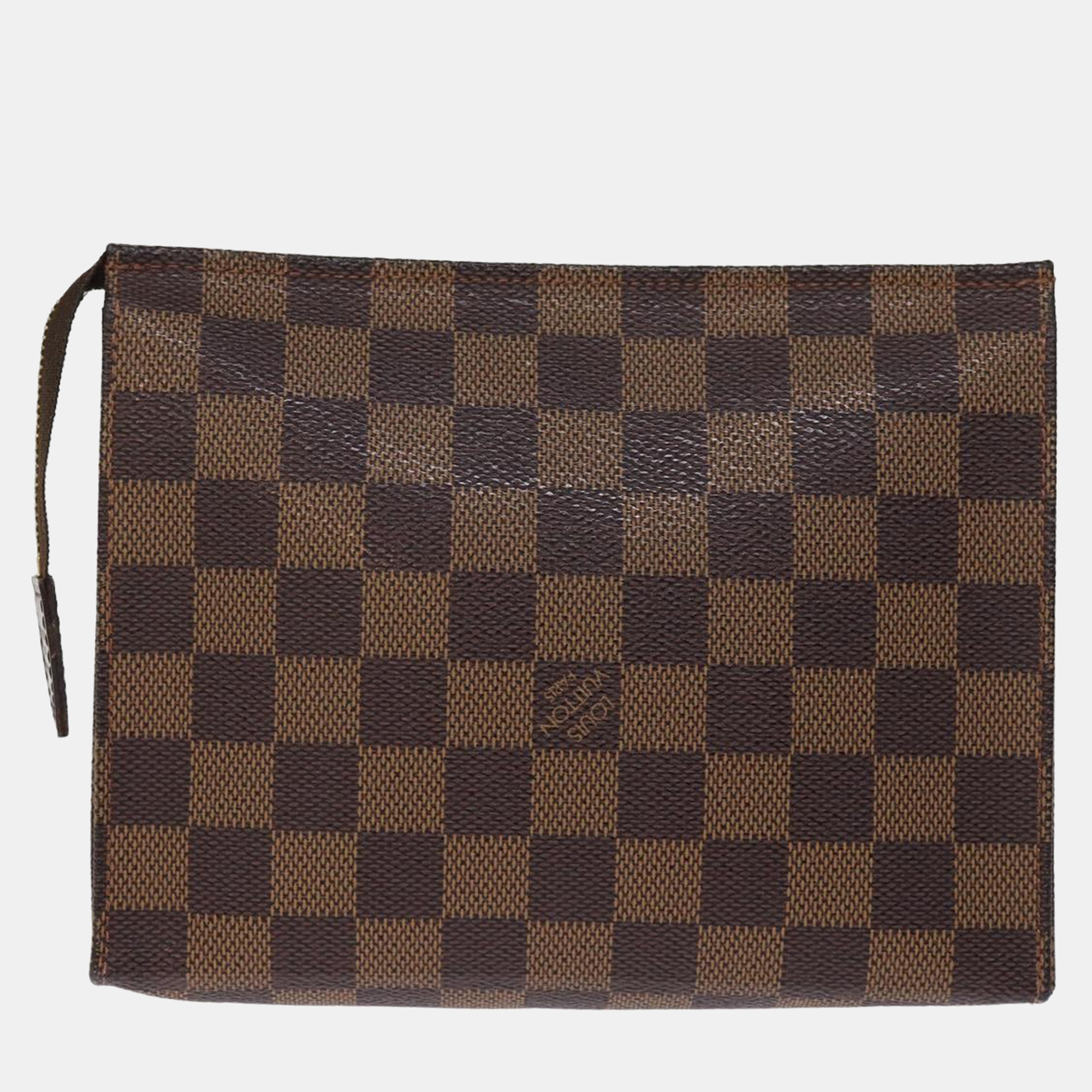 

Louis Vuitton Brown Damier Ebene Canvas Pochette Toilette Clutch Bag