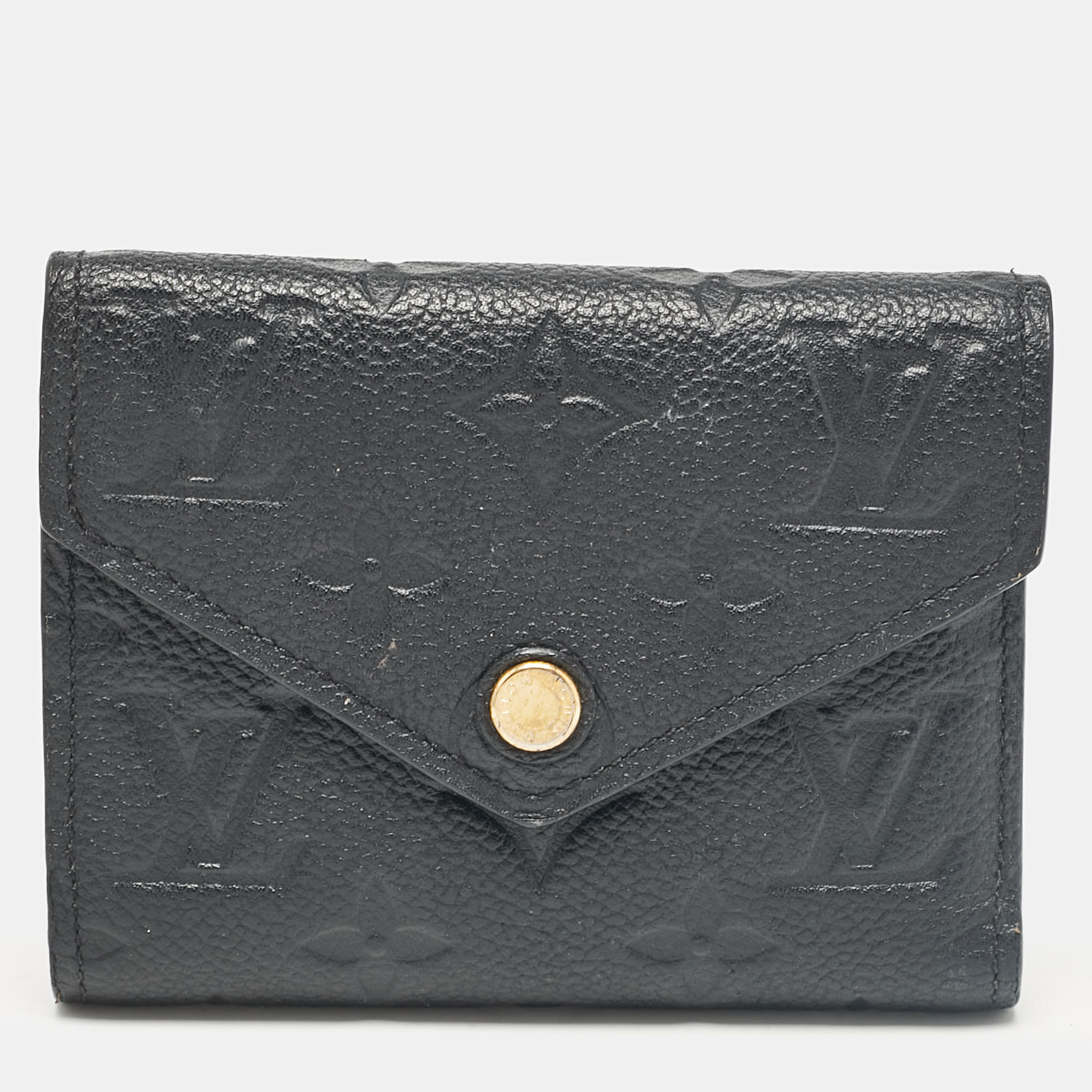 

Louis Vuitton Black Monogram Empreinte Leather Victorine Wallet