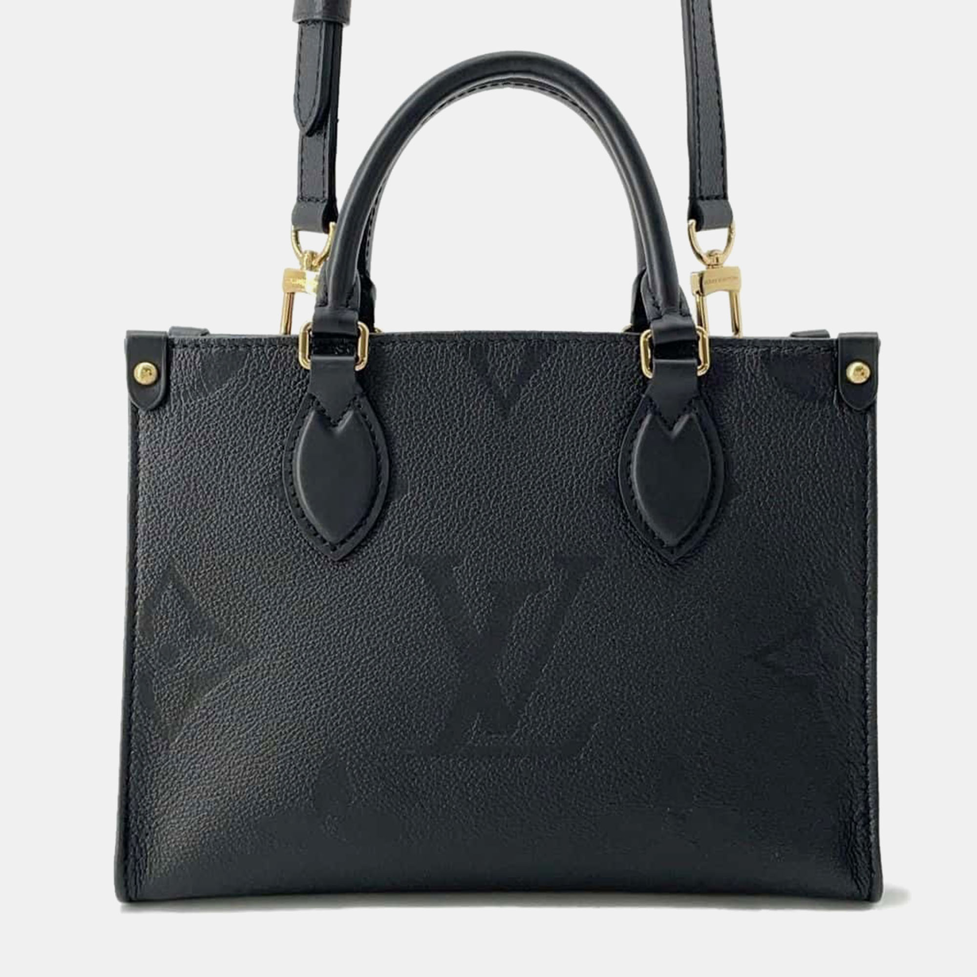 

Louis Vuitton Black Leather BB Onthego Tote Bag