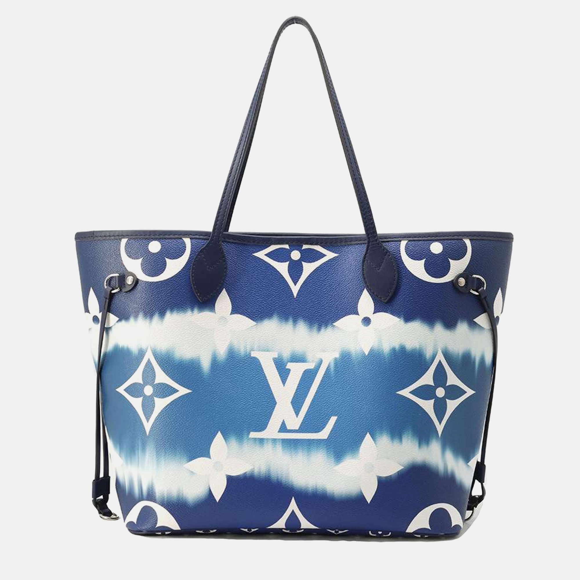 

Louis Vuitton Blue Coated Canvas MM Neverfull Tote Bag