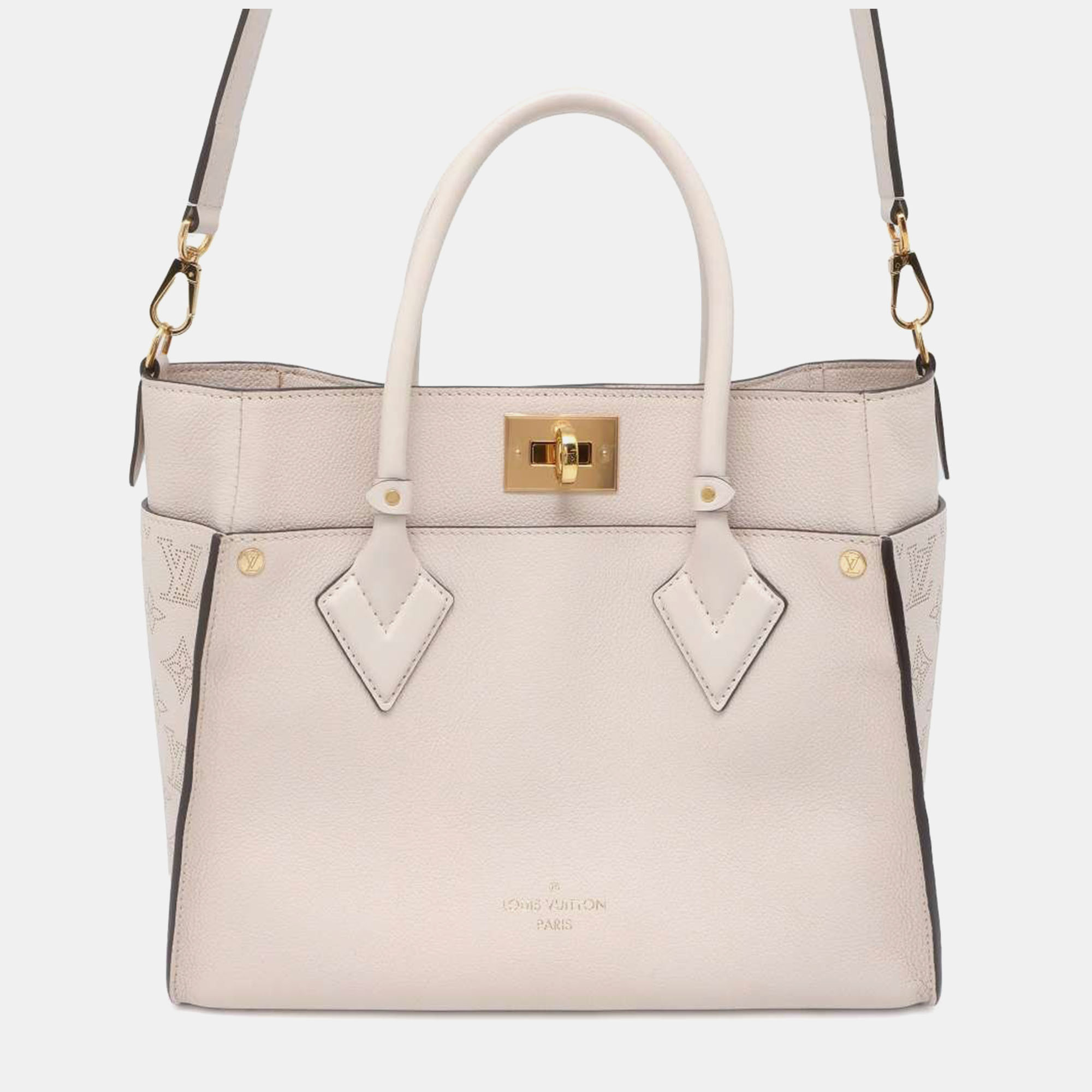 

Louis Vuitton Beige Mahina On My Side Satchel Bag