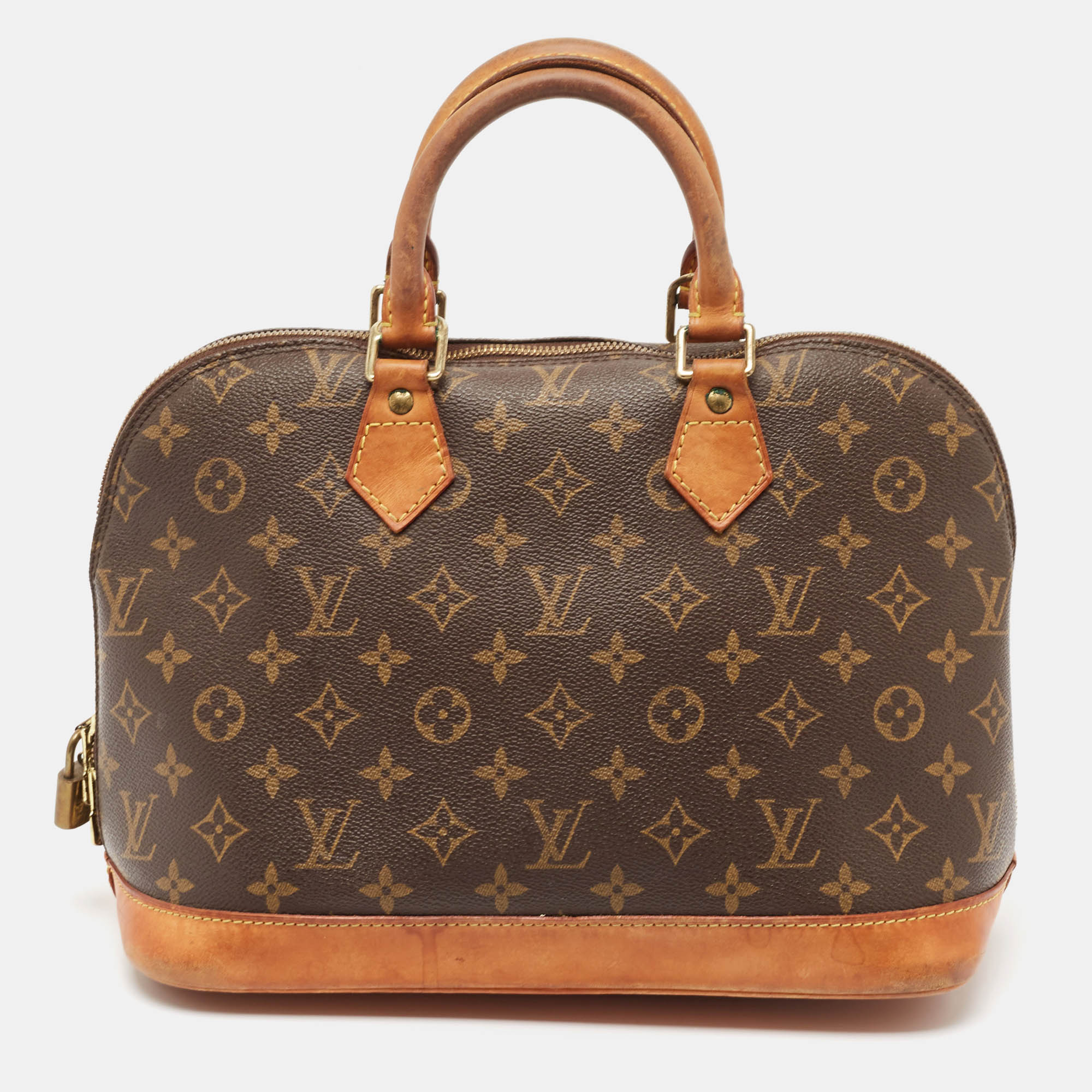 Pre-owned Louis Vuitton Monogram Canvas Alma Pm Bag In Brown