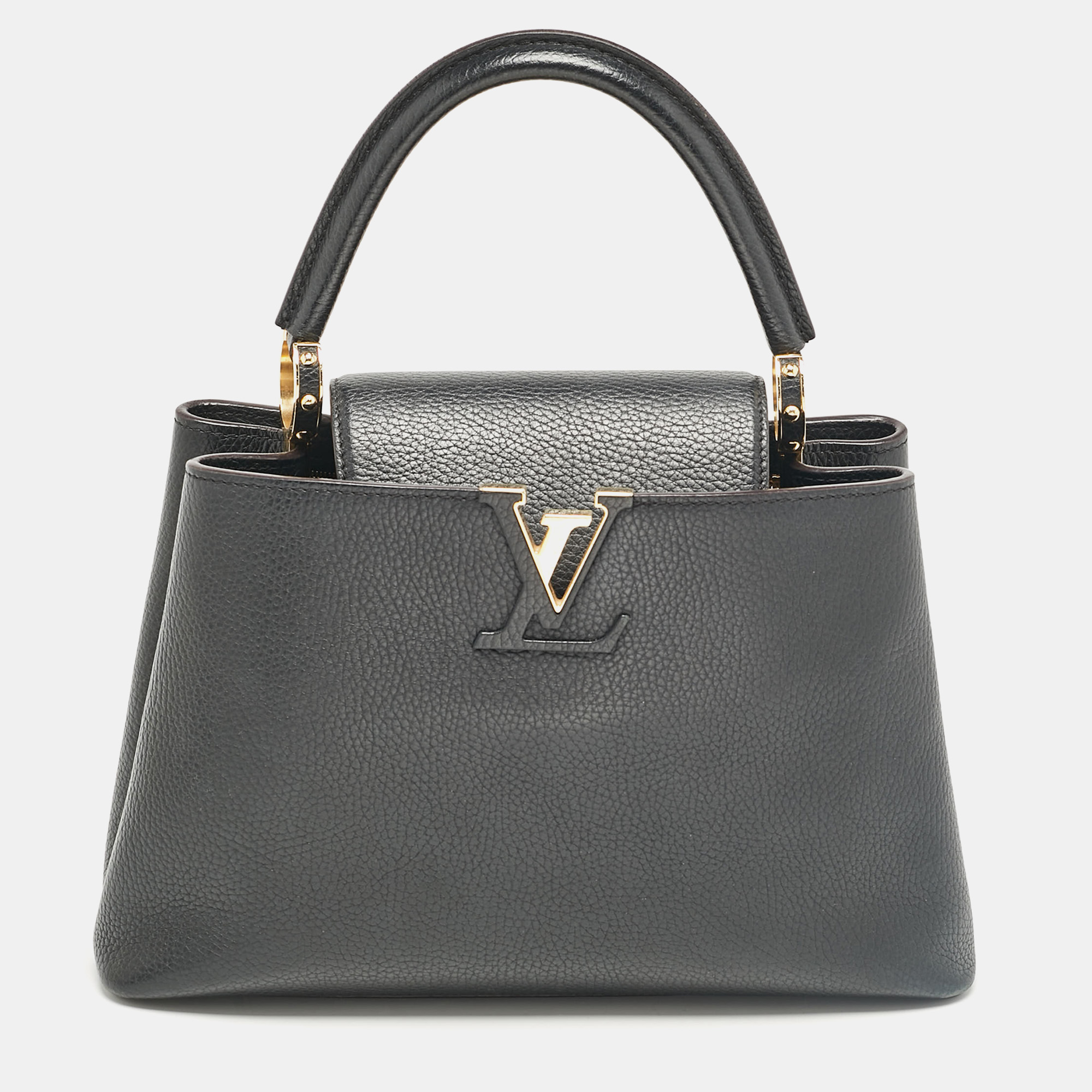 

Louis Vuitton Black Leather Capucines PM Bag