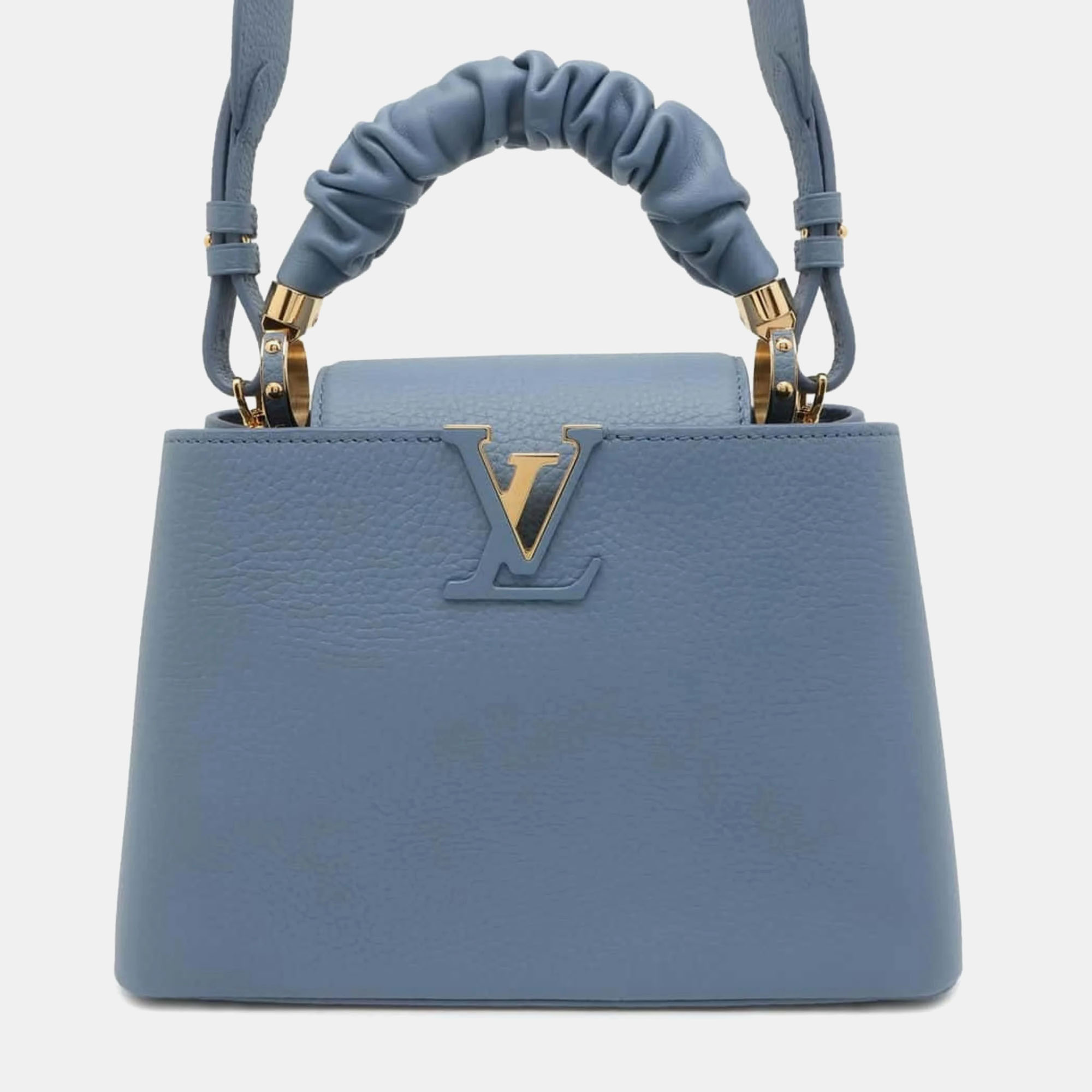 

Louis Vuitton Blue Taurillon Scrunchie Capucines BB Top Handle Bag