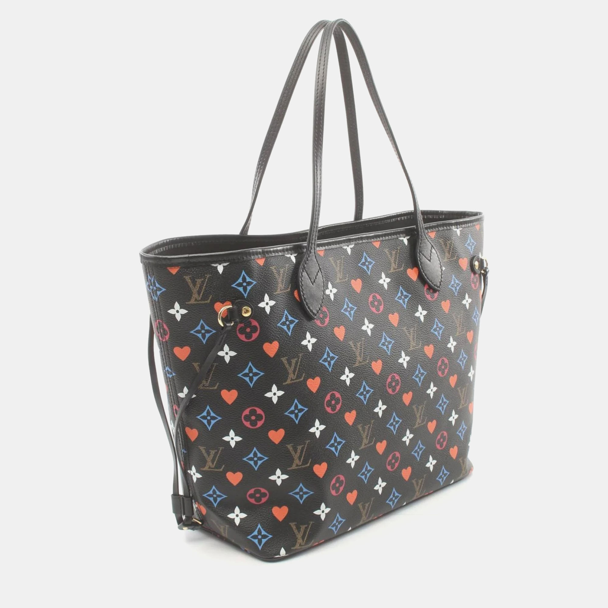 Louis Vuitton Black Multicolor Monogram Coated Canvas Game On Neverfull MM Tote Bag 