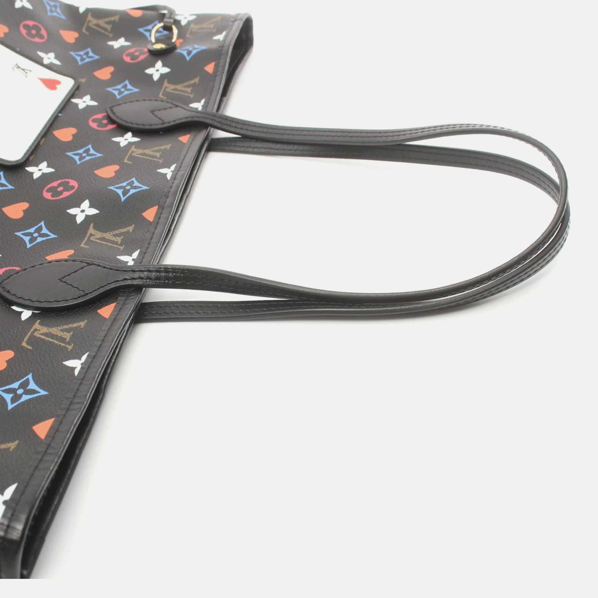 Louis Vuitton Black Multicolor Monogram Coated Canvas Game On Neverfull MM Tote Bag 