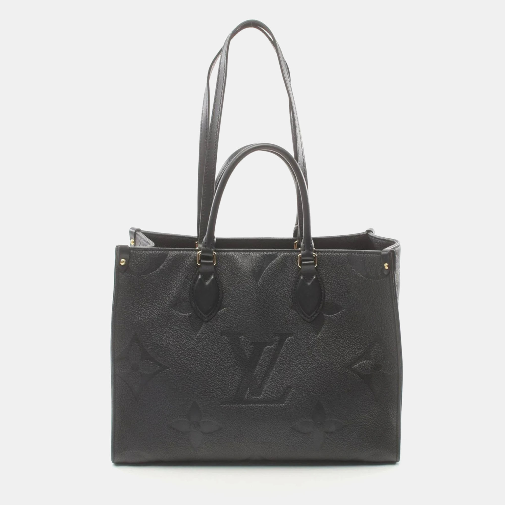 Pre-owned Louis Vuitton Black Monogram Empreinte Leather Onthego Mm Tote Bag