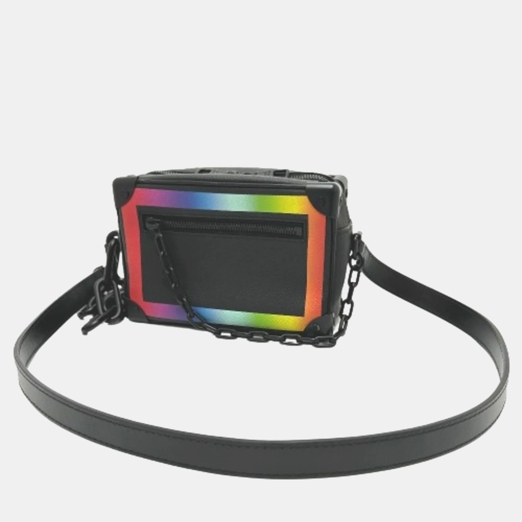 

Louis Vuitton Black Taiga Leather Rainbow Soft Trunk Shoulder Bag