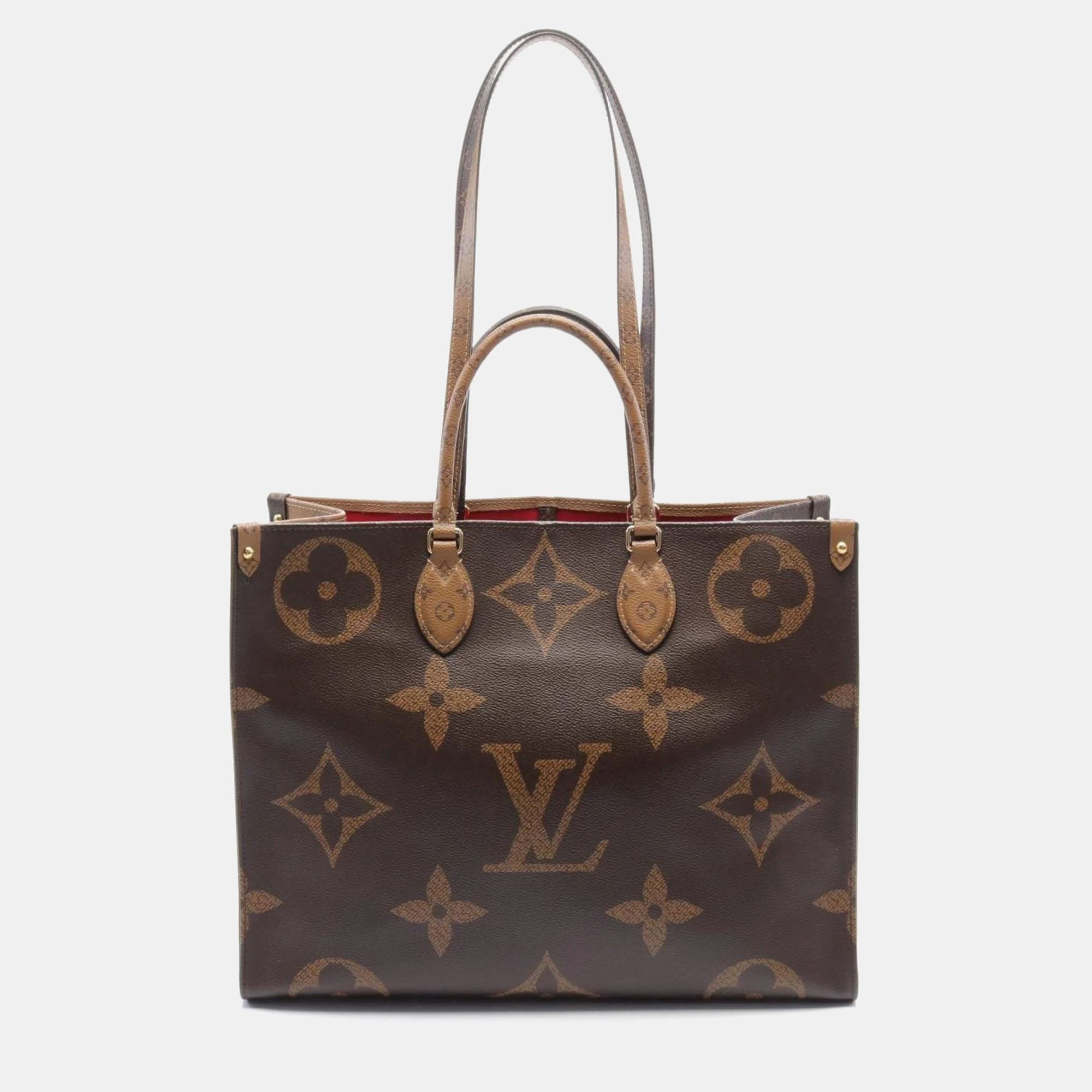 

Louis Vuitton Brown Giant Monogram Canvas Onthego GM Tote Bag